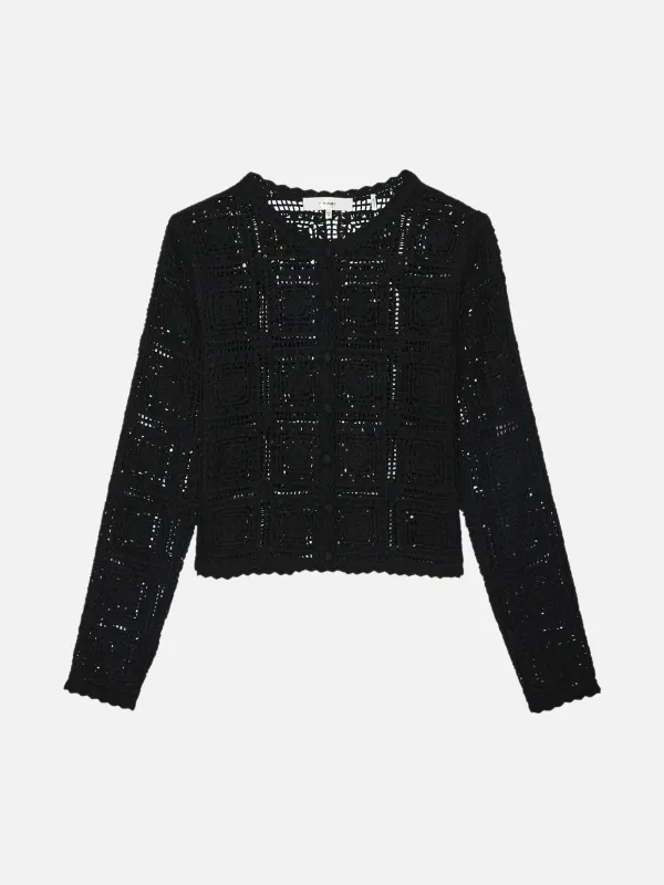 The Crochet Cardi -- Black sold by Frame Denim