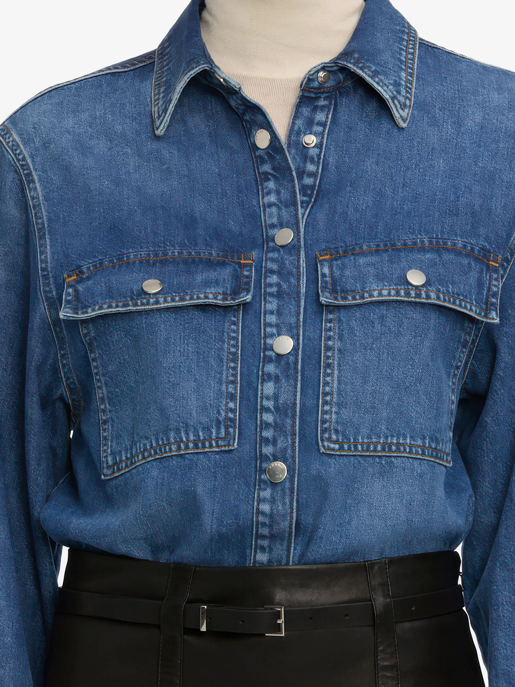The Long Sleeve Hi-Low Shirt -- Wander sold by Frame Denim product image thumbnail 4