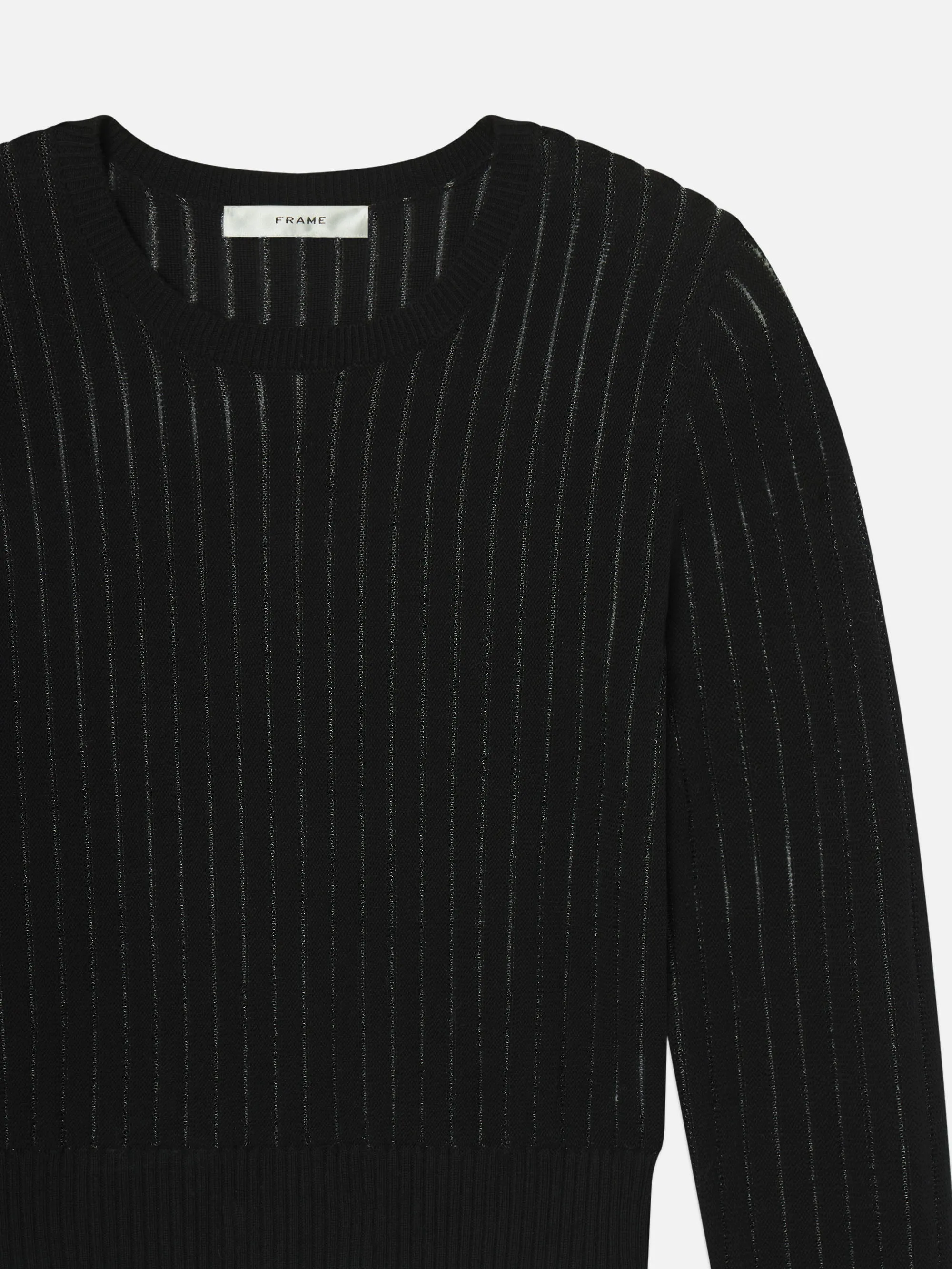 The Sheer Stripe Sweater -- Black sold by Frame Denim product image thumbnail 2