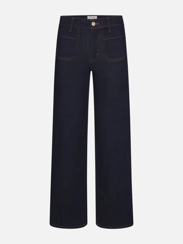 Le Slim Palazzo Long Modernist Pocket -- Rinse sold by Frame Denim