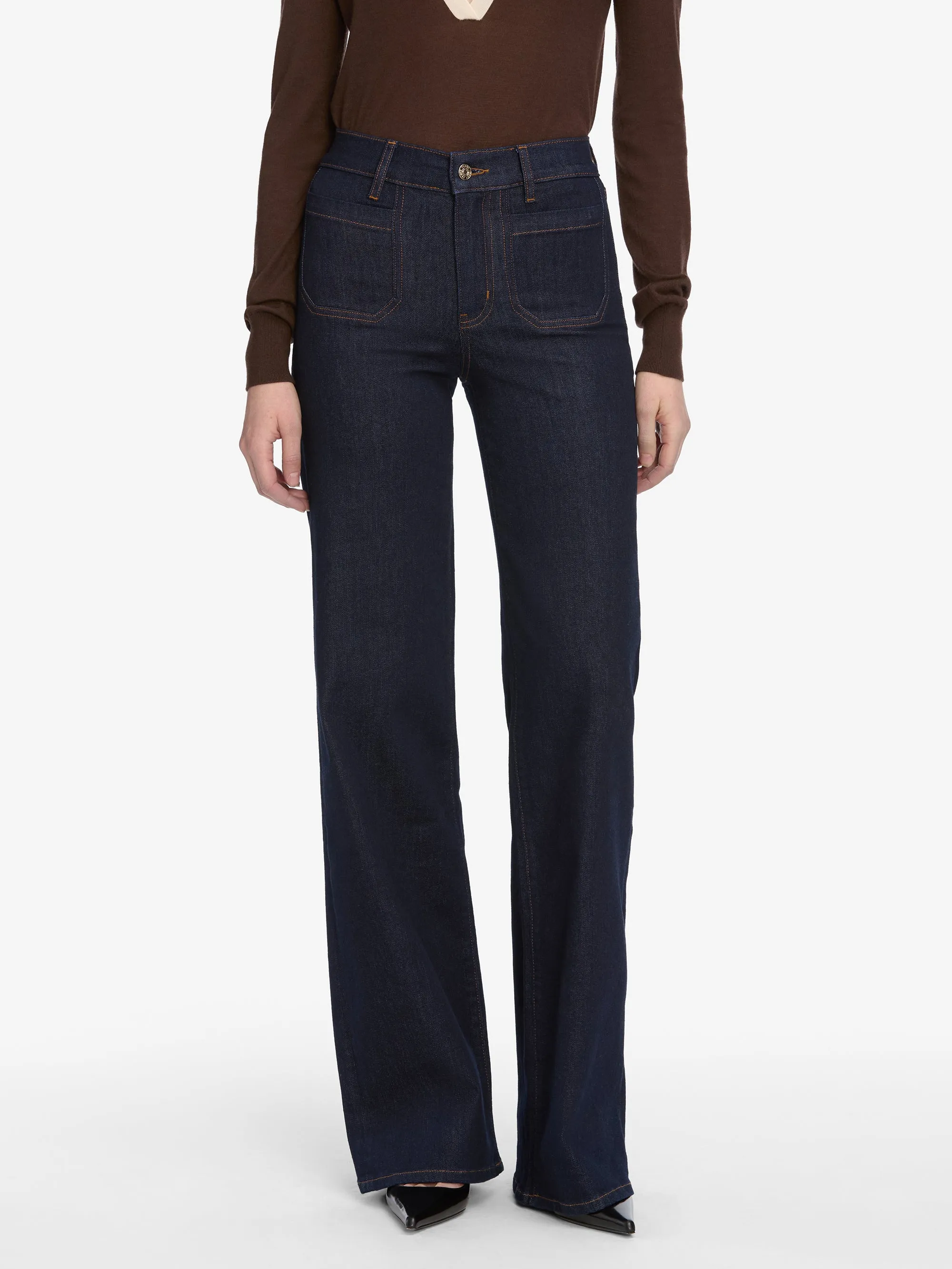 Le Slim Palazzo Long Modernist Pocket -- Rinse sold by Frame Denim product image thumbnail 3