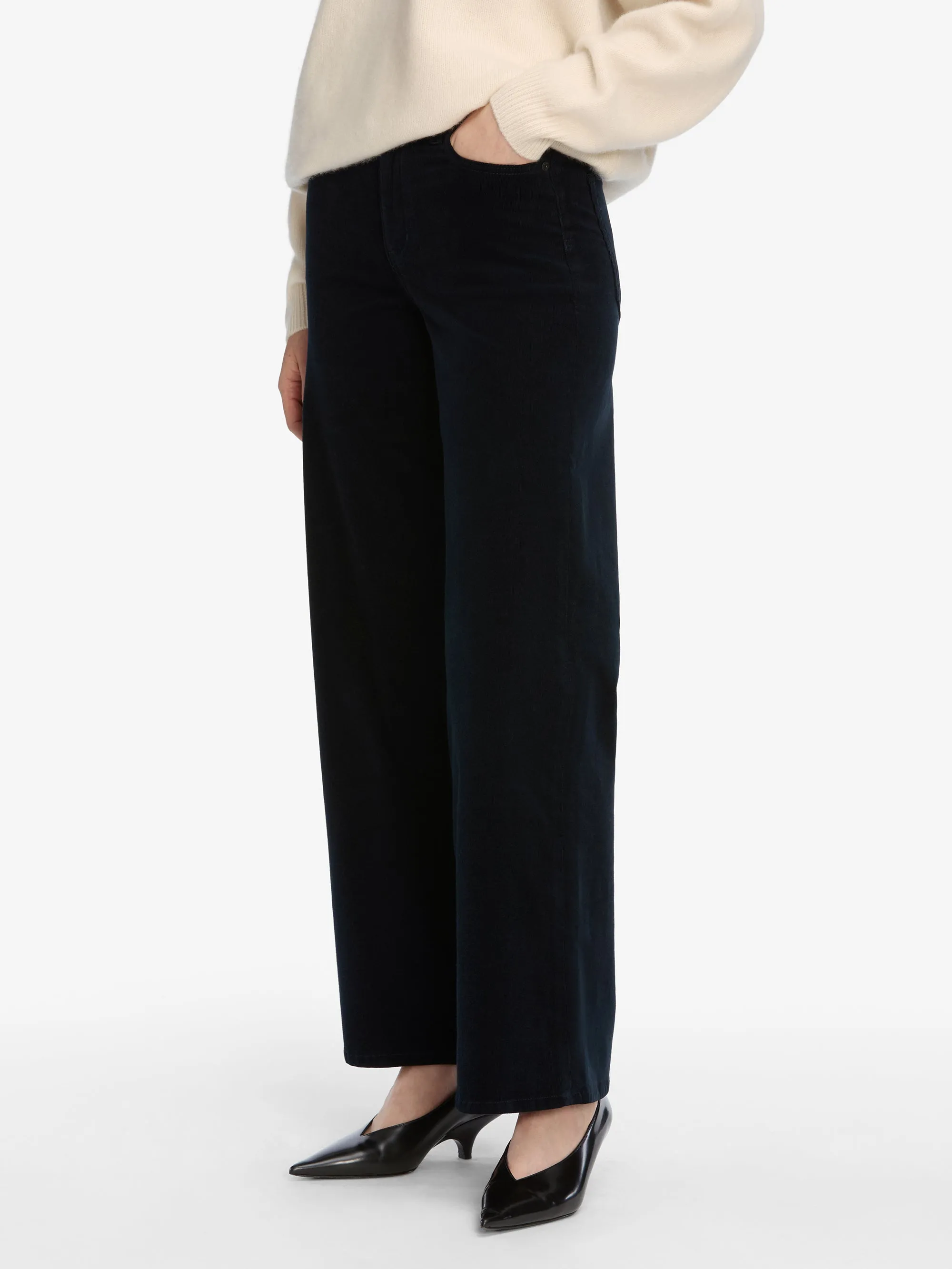 Le Slim Palazzo Corduroy -- Navy sold by Frame Denim product image thumbnail 5