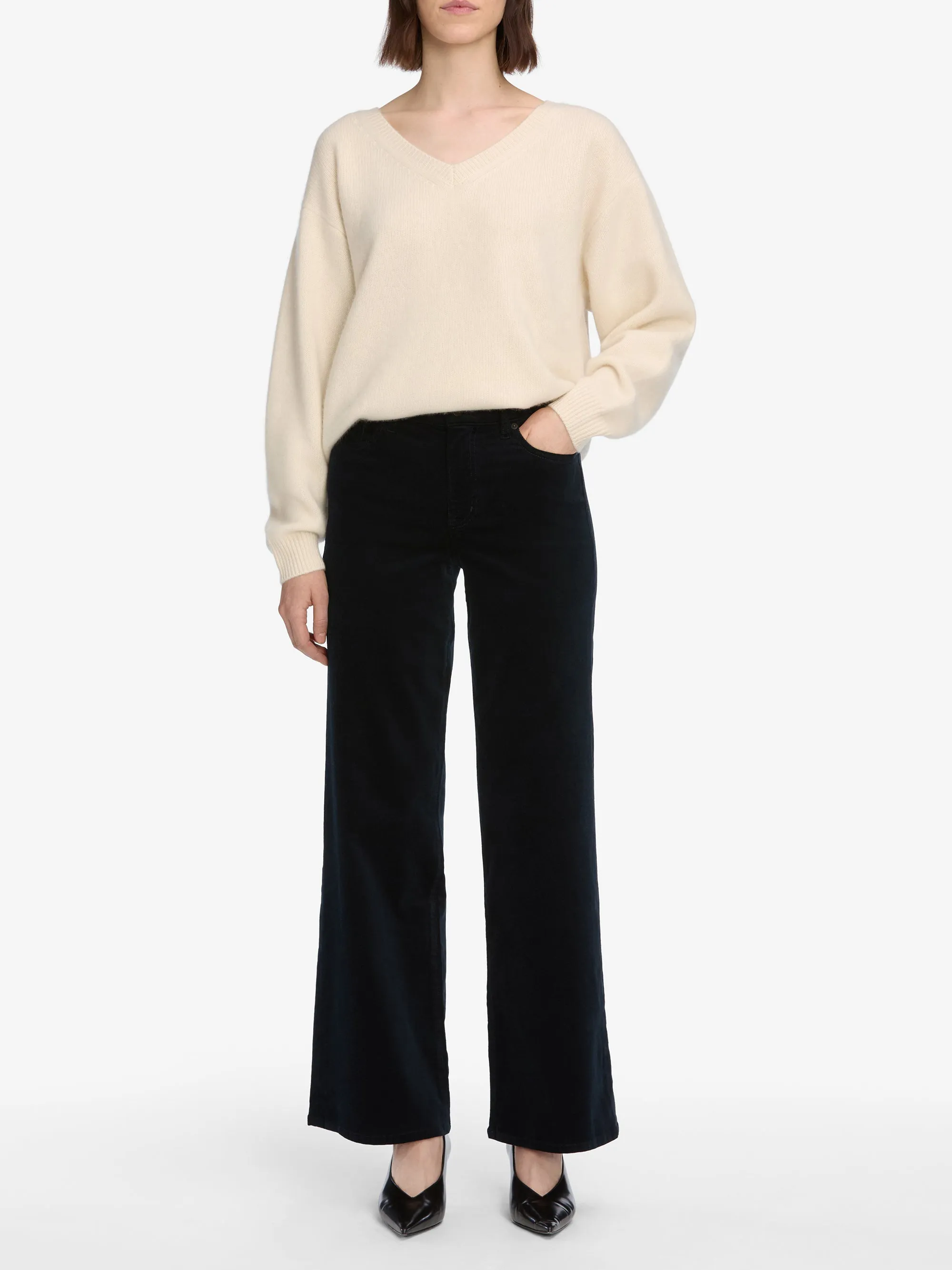 Le Slim Palazzo Corduroy -- Navy sold by Frame Denim product image thumbnail 2