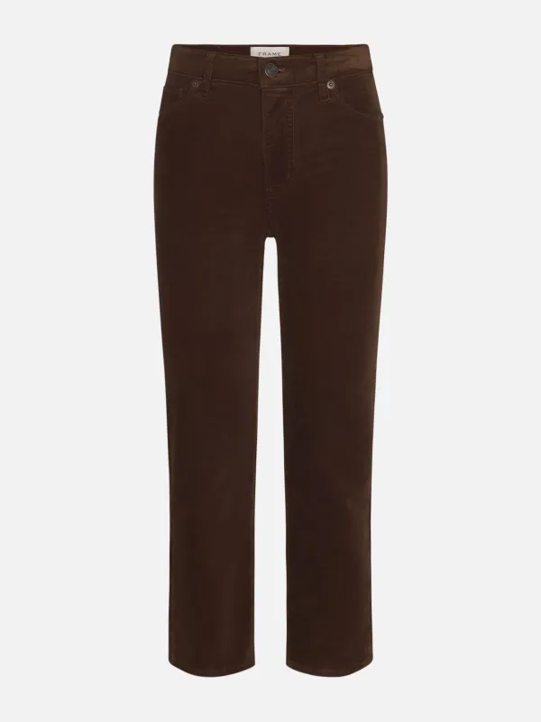 Le Sleek Straight Corduroy -- Bitter Chocolate sold by Frame Denim
