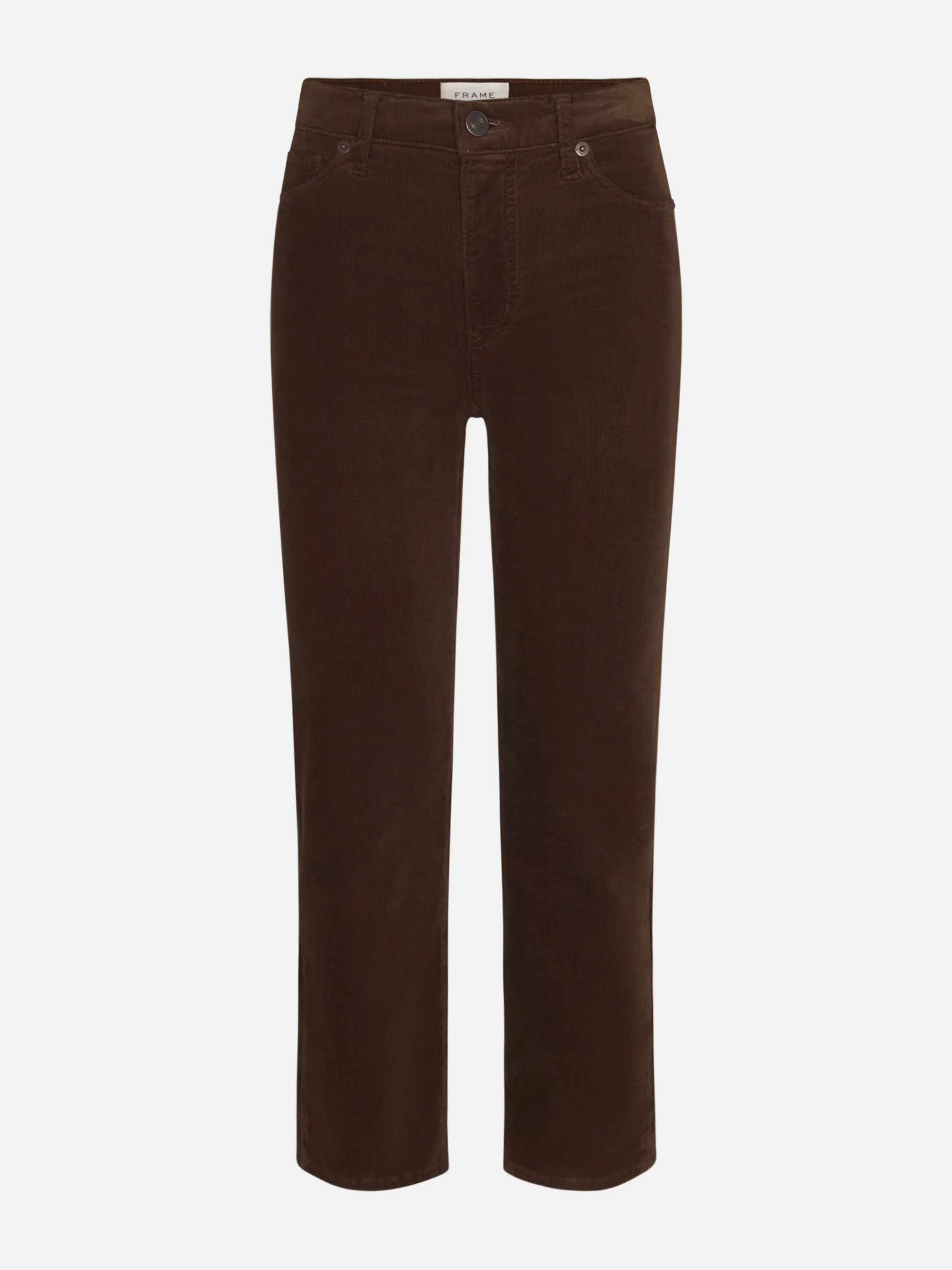 Le Sleek Straight Corduroy -- Bitter Chocolate sold by Frame Denim