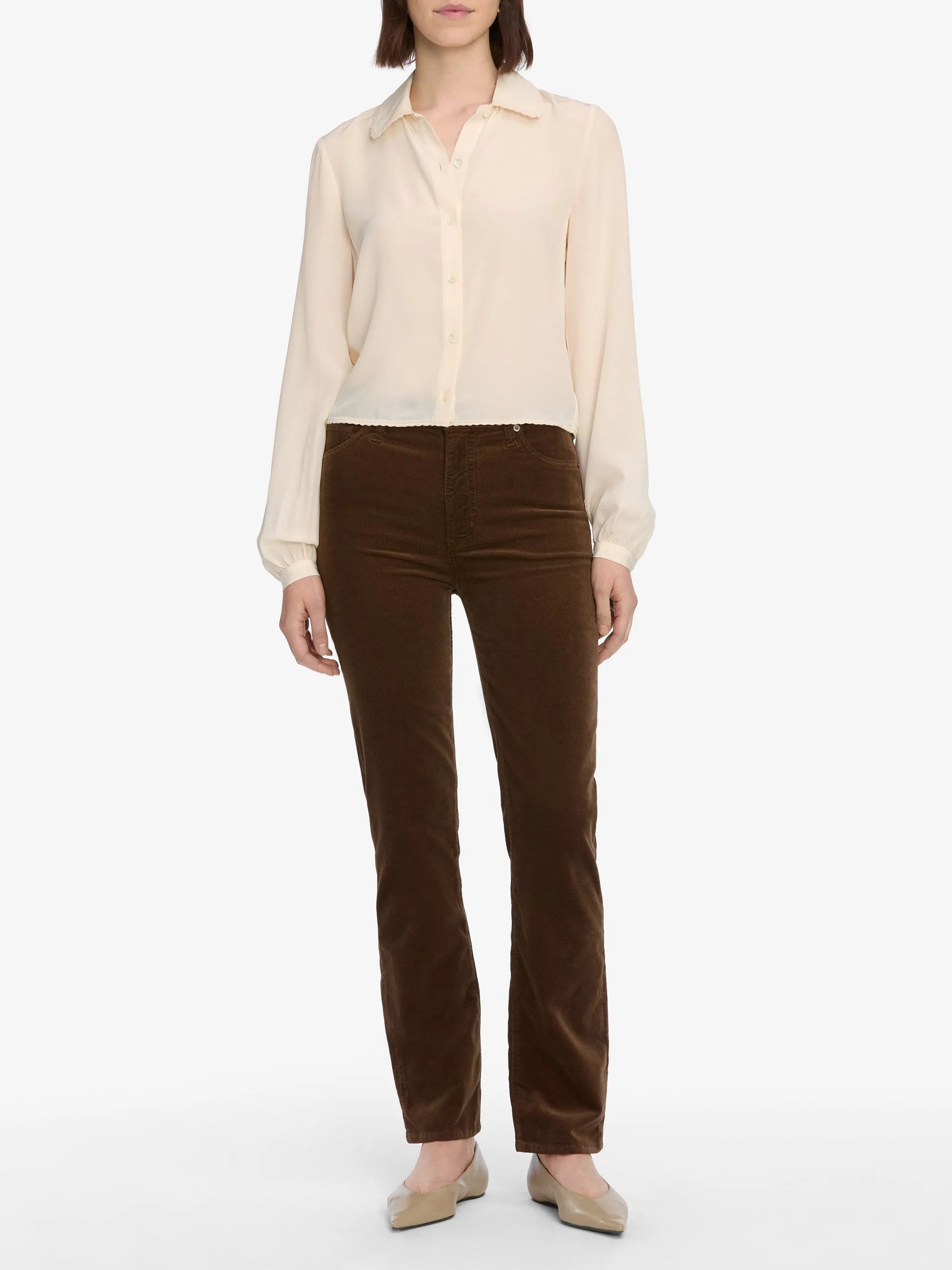 Le Sleek Straight Corduroy -- Bitter Chocolate sold by Frame Denim product image thumbnail 2
