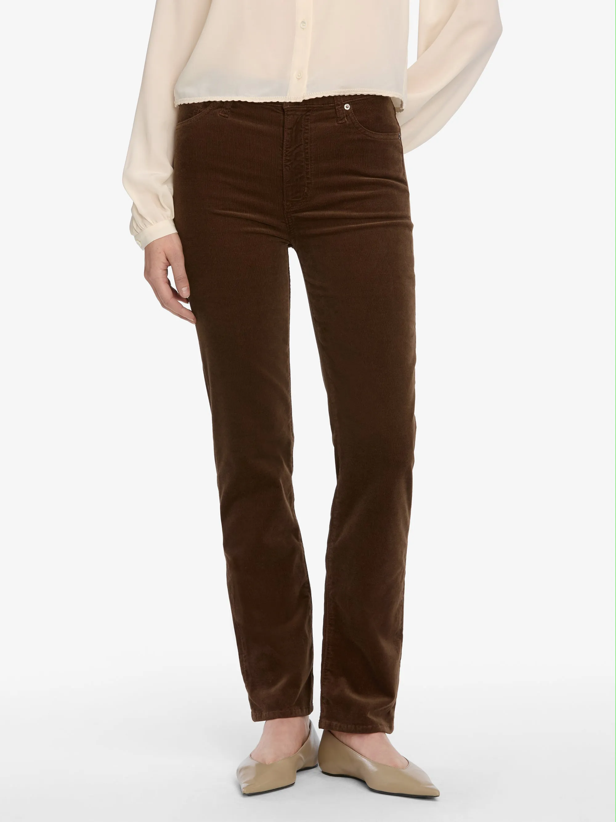 Le Sleek Straight Corduroy -- Bitter Chocolate sold by Frame Denim product image thumbnail 3