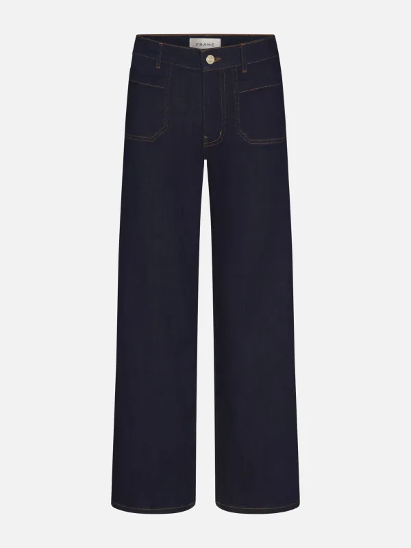 Le Pixie Slim Palazzo Modern Pocket -- Rinse sold by Frame Denim