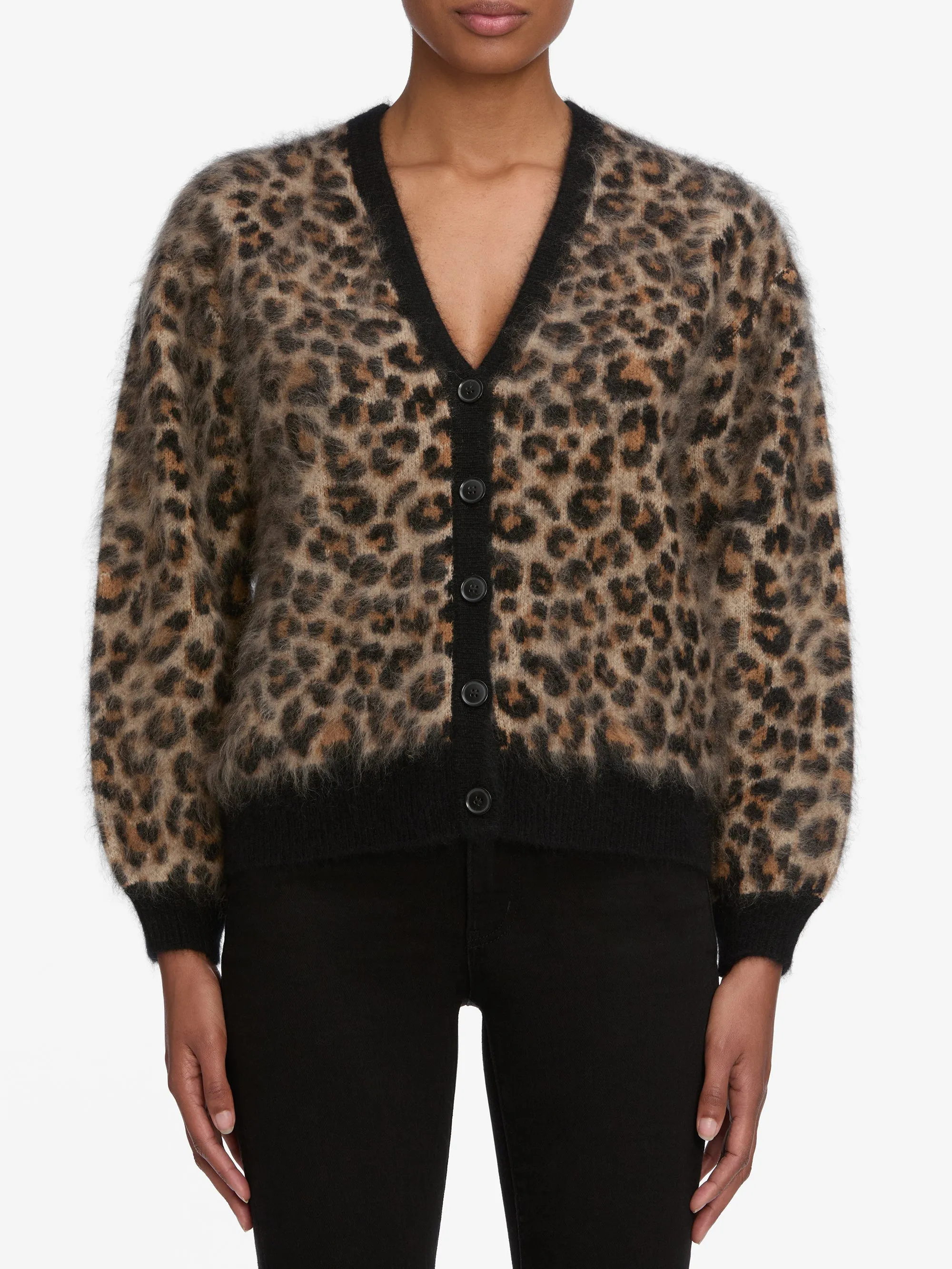 The Brushed Leopard Cardi -- Leopard sold by Frame Denim product image thumbnail 3