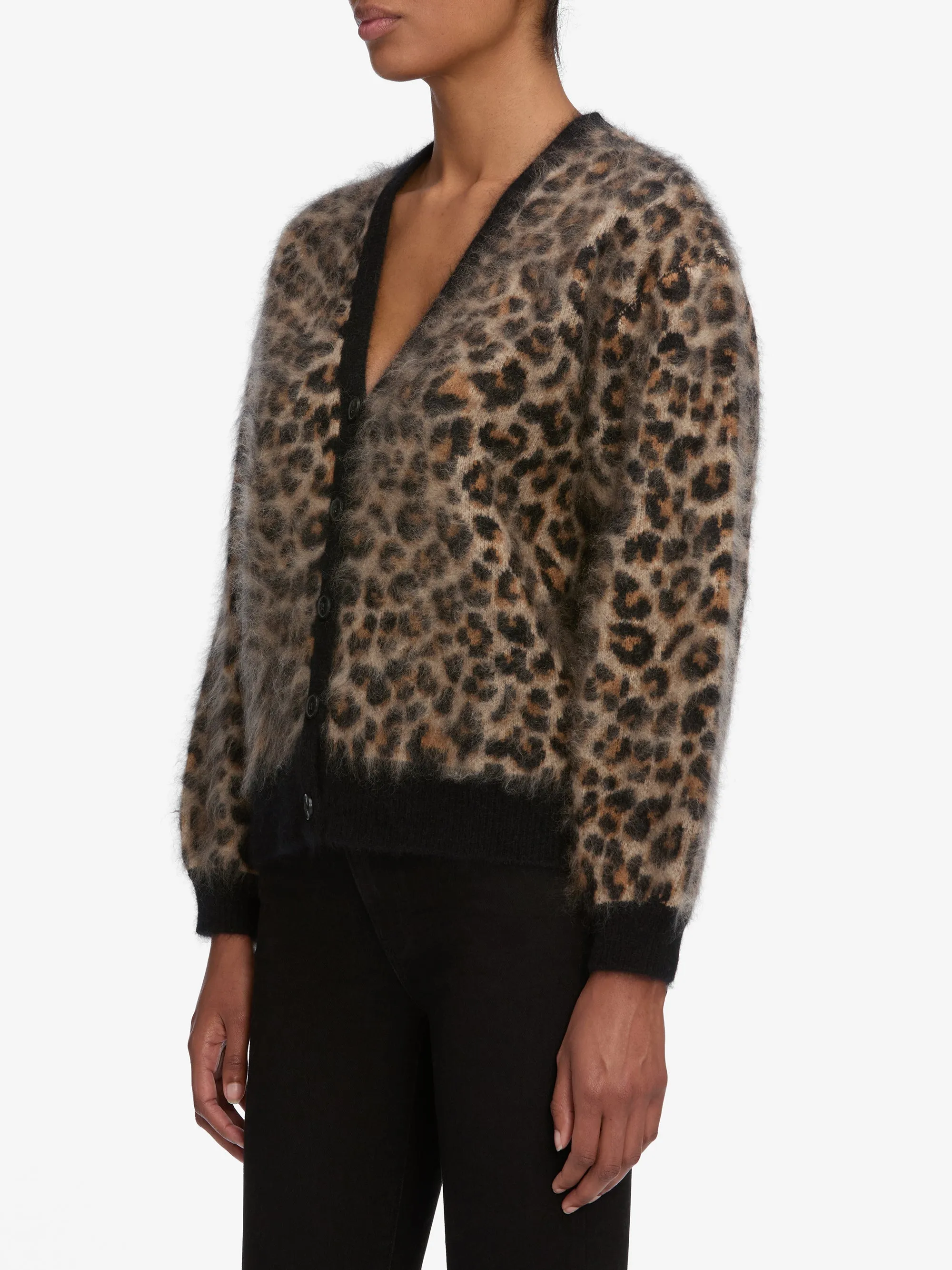 The Brushed Leopard Cardi -- Leopard sold by Frame Denim product image thumbnail 5