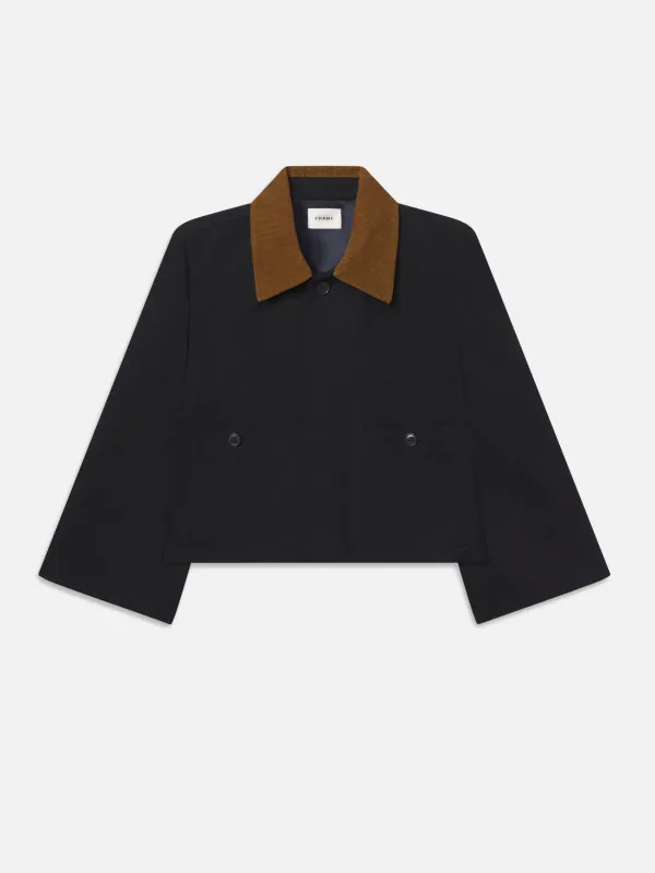 The Mini Swing Jacket -- Navy sold by Frame Denim