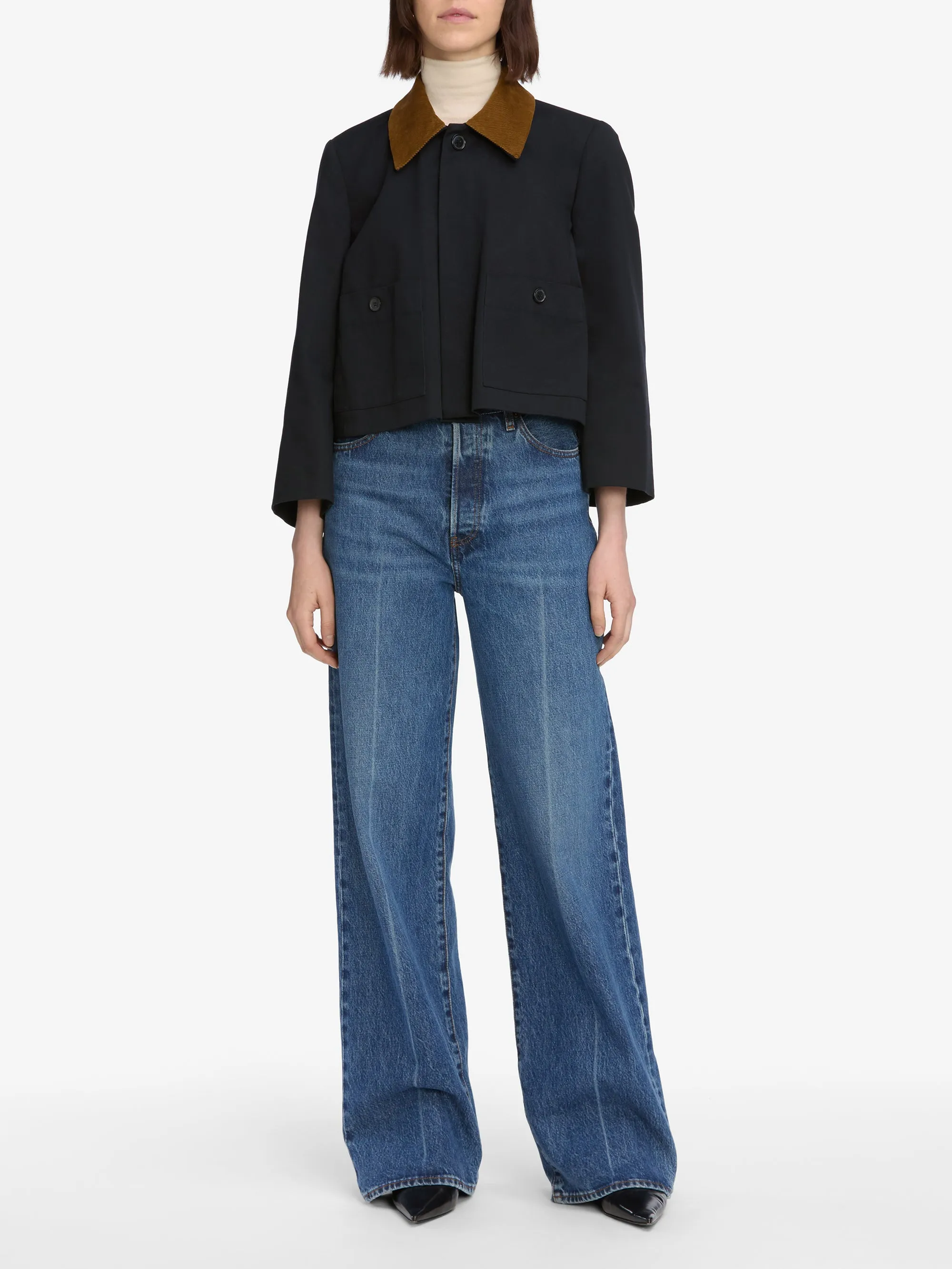The Mini Swing Jacket -- Navy sold by Frame Denim product image thumbnail 2