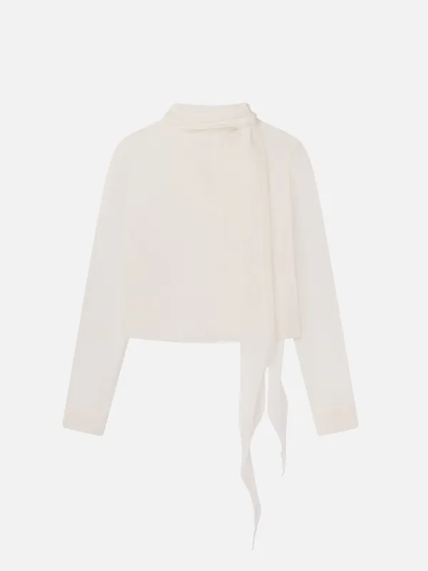 The Wisp Tie Blouse -- Cream sold by Frame Denim