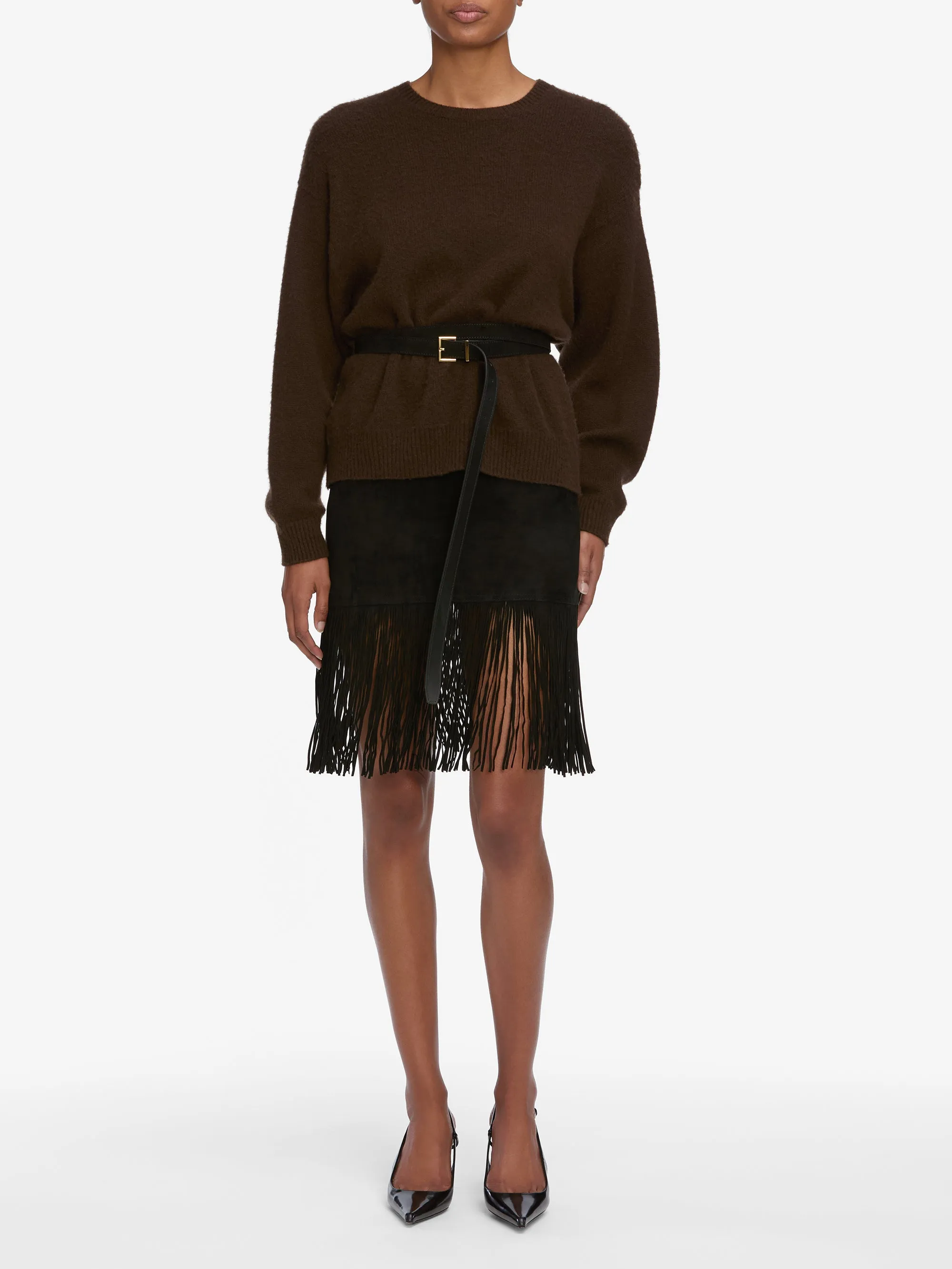 The Saddle Skirt -- Black sold by Frame Denim product image thumbnail 2