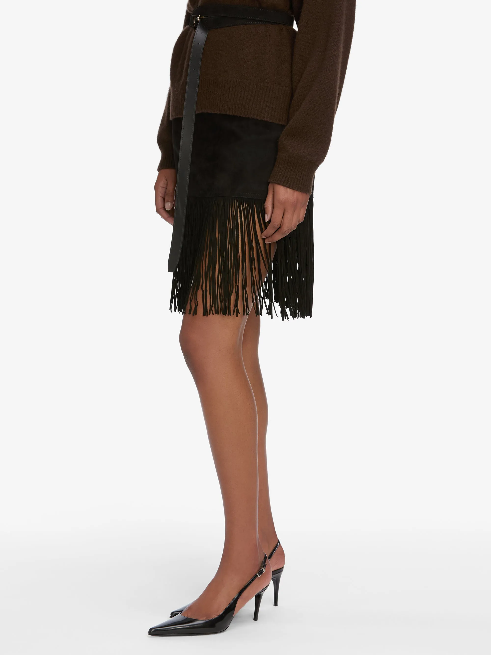 The Saddle Skirt -- Black sold by Frame Denim product image thumbnail 5