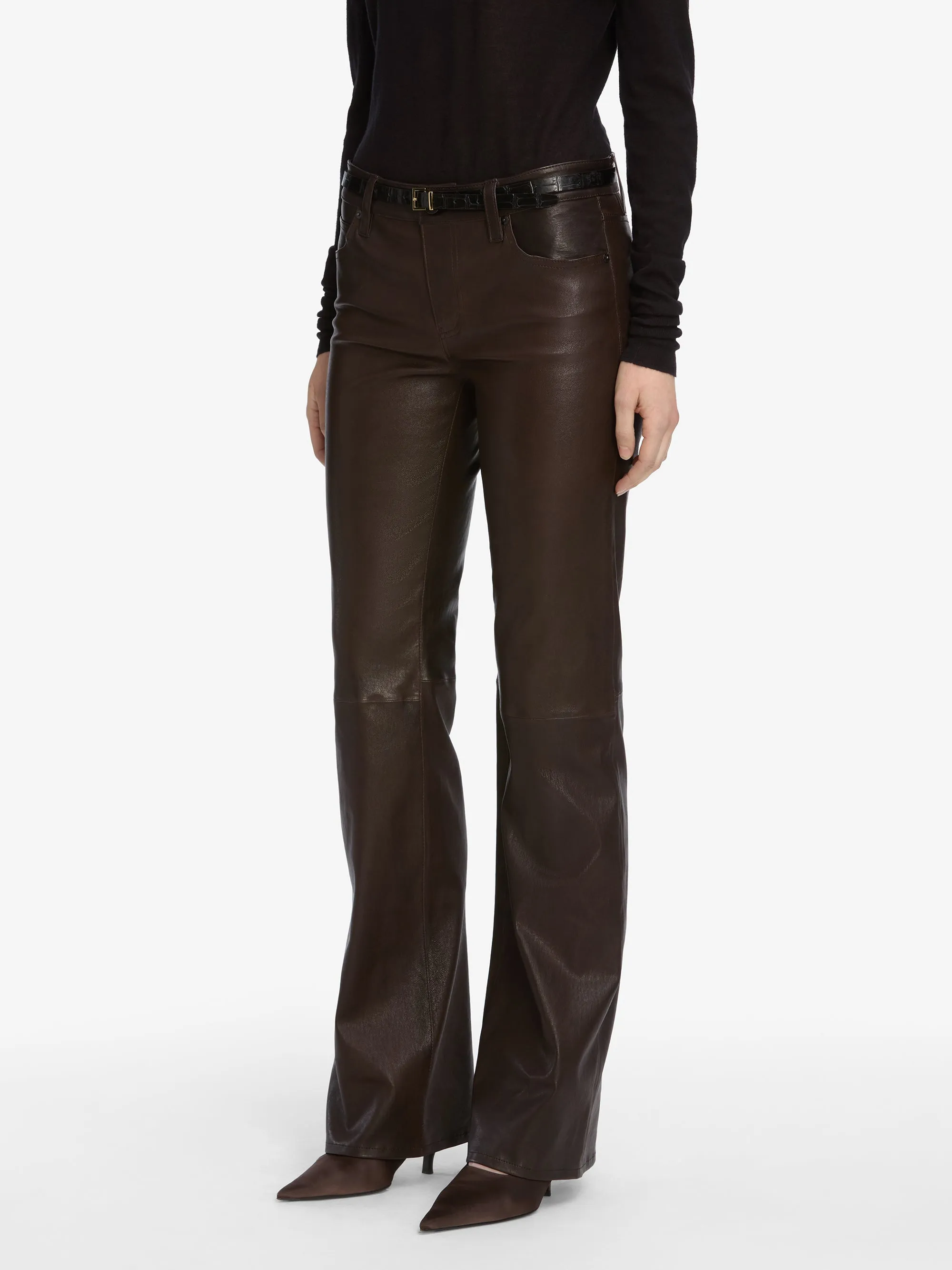 The Leather Rodeo -- Truffle sold by Frame Denim product image thumbnail 5