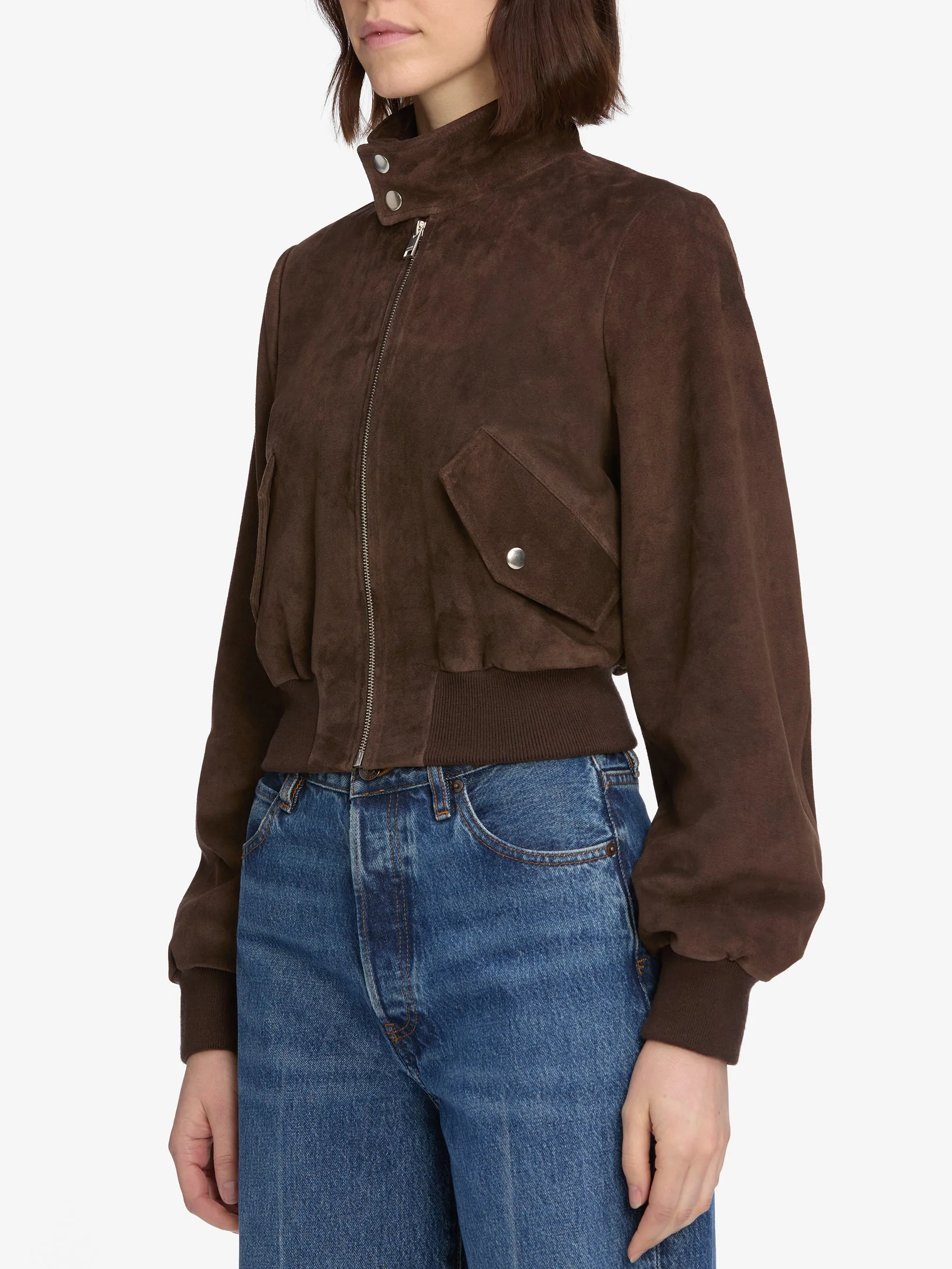 The Suede Harrington Jacket -- Coffee sold by Frame Denim product image thumbnail 5