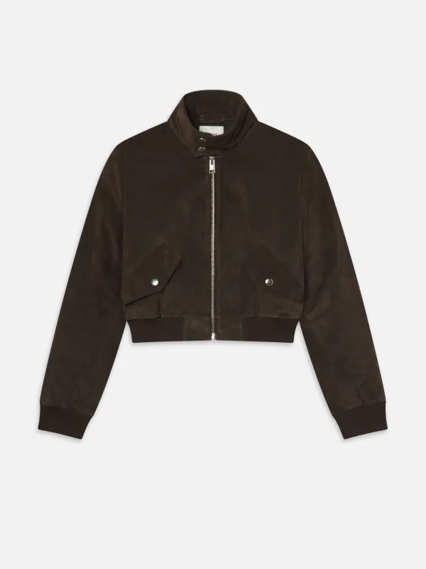 The Suede Harrington Jacket -- Coffee sold by Frame Denim