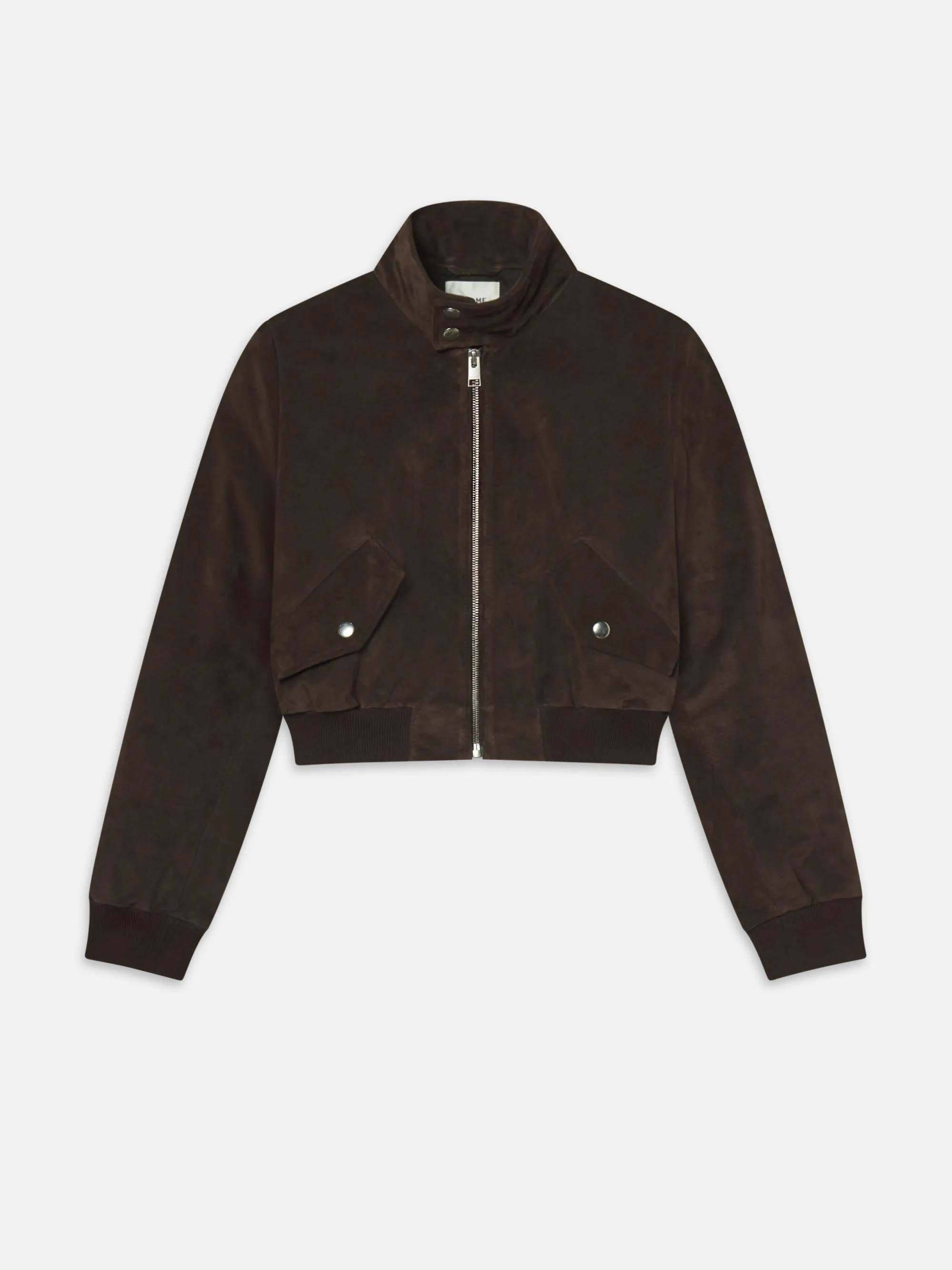 The Suede Harrington Jacket -- Coffee sold by Frame Denim