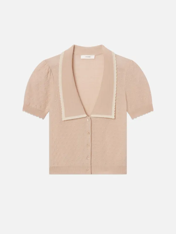 The Cashmere Sailor Sweater -- Pink Sand Multi sold by Frame Denim