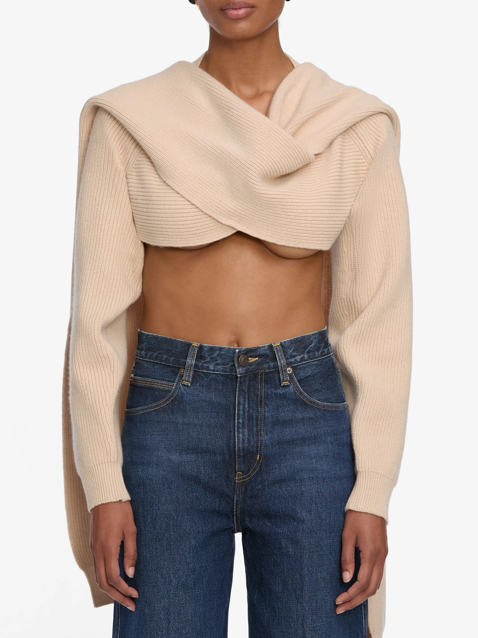 The Scarf Sweater -- Pink Sand sold by Frame Denim product image thumbnail 3