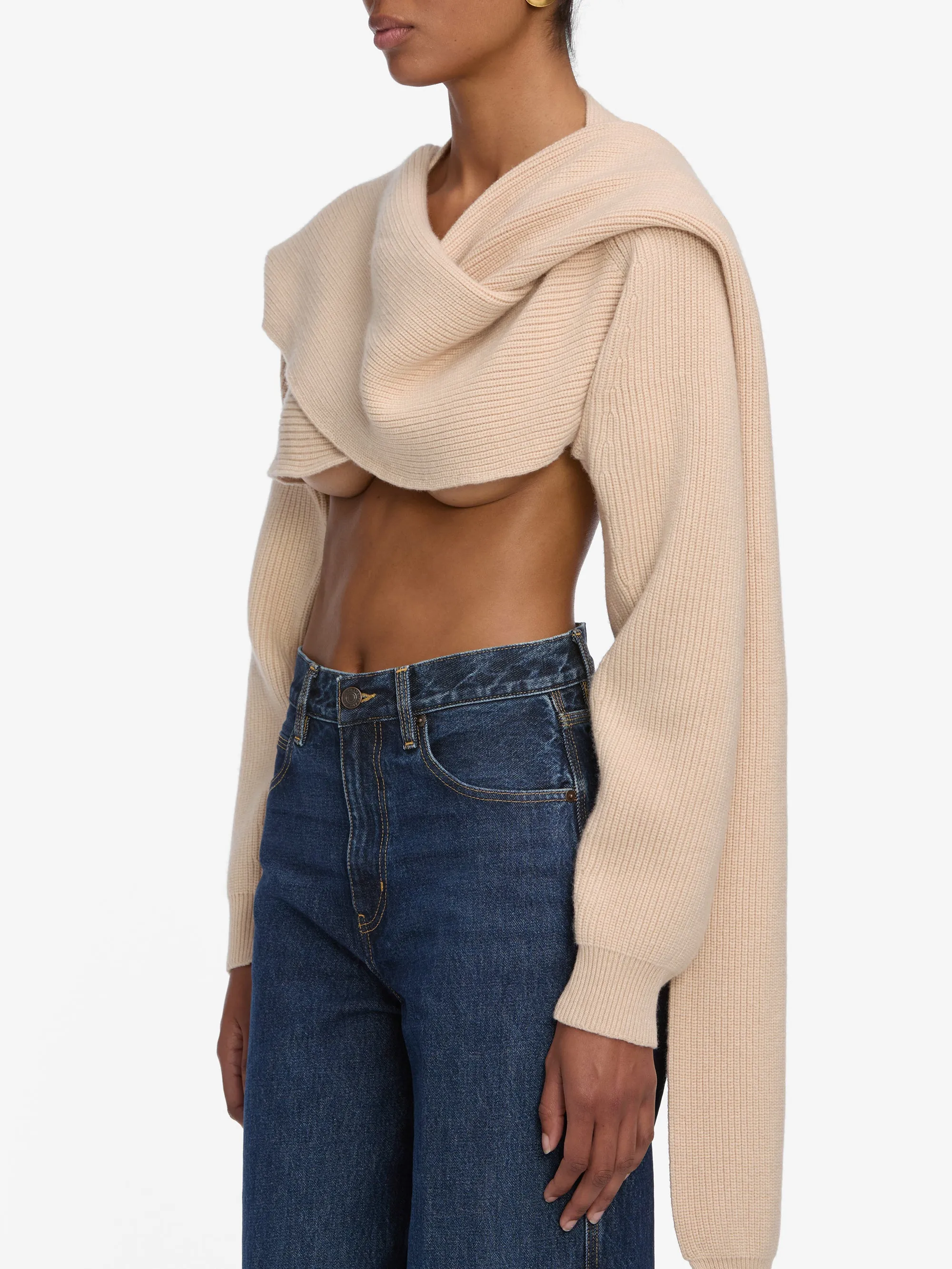 The Scarf Sweater -- Pink Sand sold by Frame Denim product image thumbnail 5