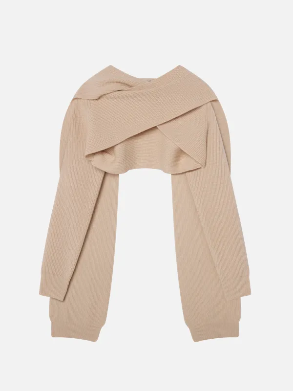 The Scarf Sweater -- Pink Sand sold by Frame Denim