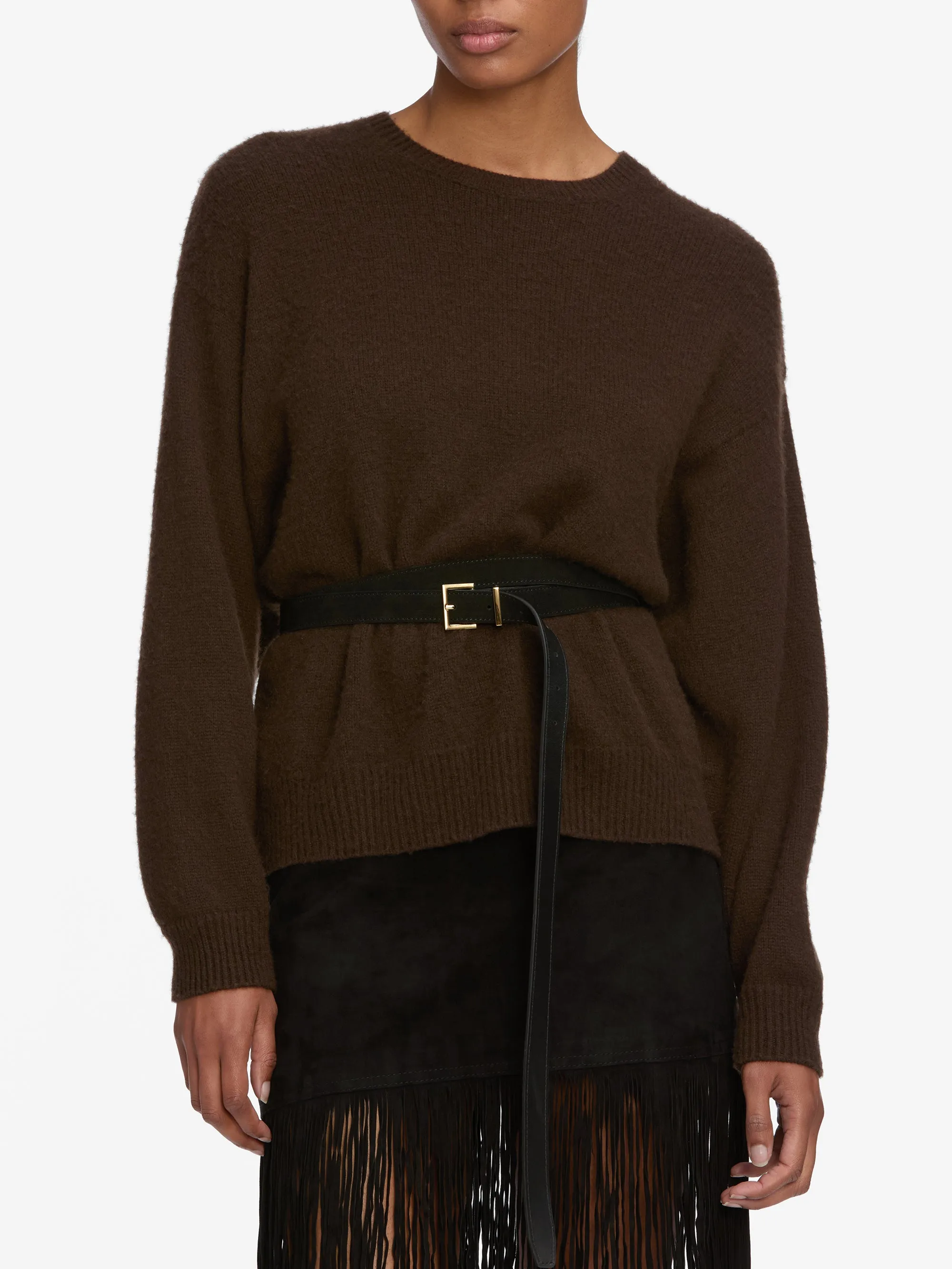 The Cashmere Brushed Sweater -- Coffee sold by Frame Denim product image thumbnail 3