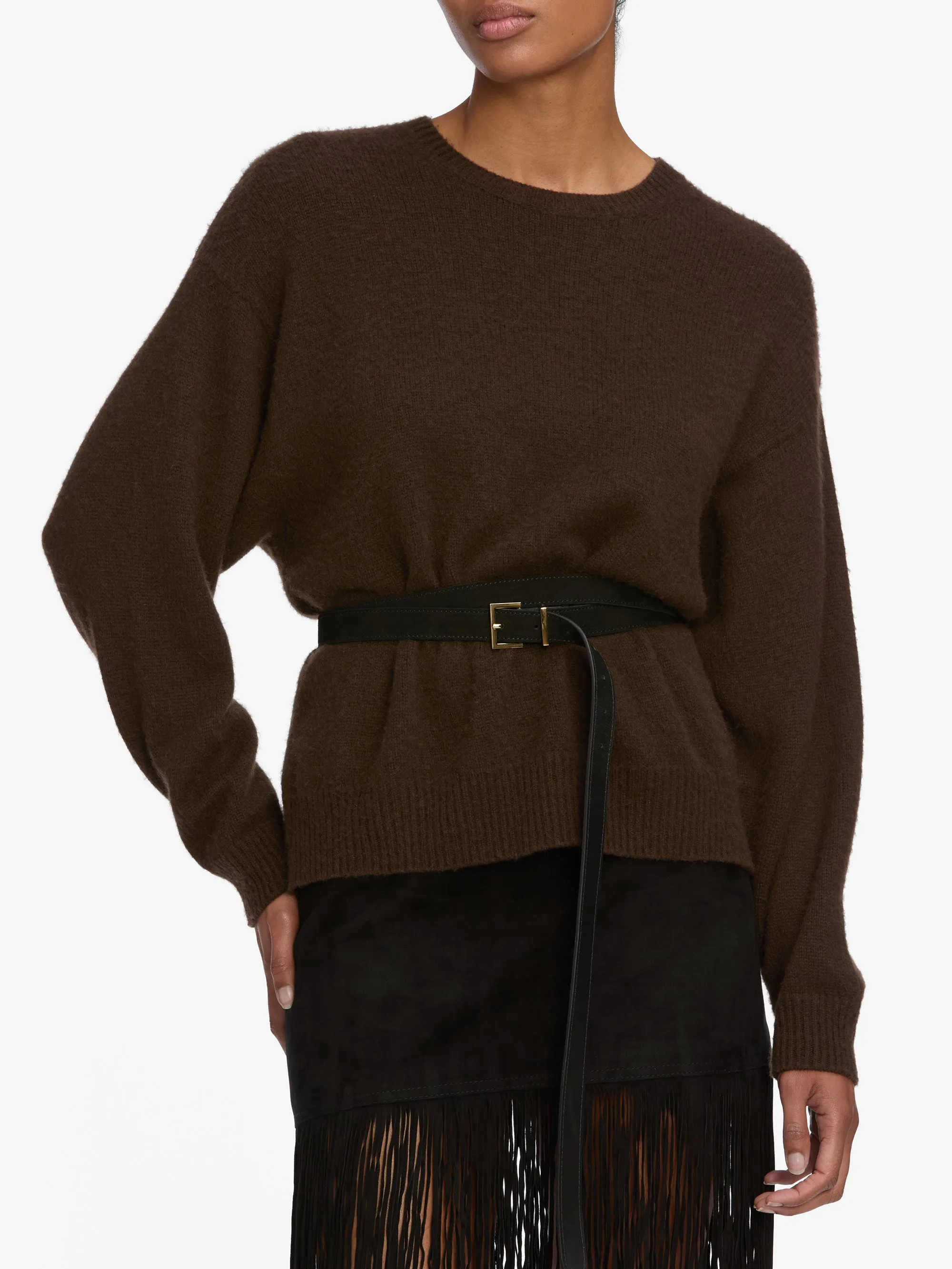 The Cashmere Brushed Sweater -- Coffee sold by Frame Denim product image thumbnail 4