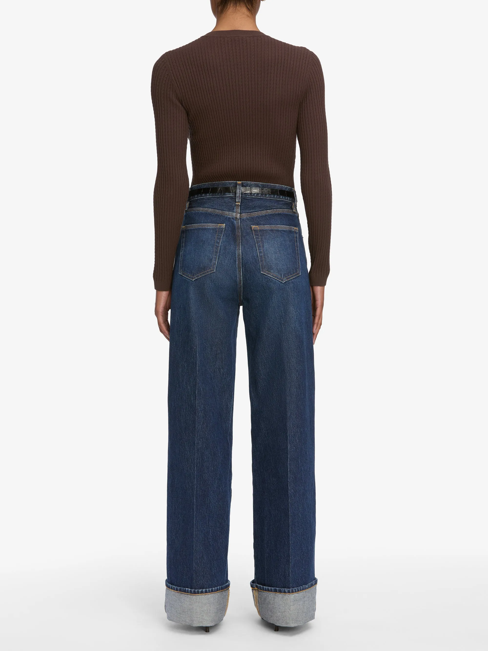 The Fine Cable Sweater -- Coffee sold by Frame Denim product image thumbnail 5