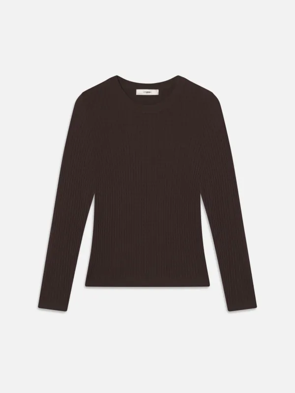 The Fine Cable Sweater -- Coffee sold by Frame Denim