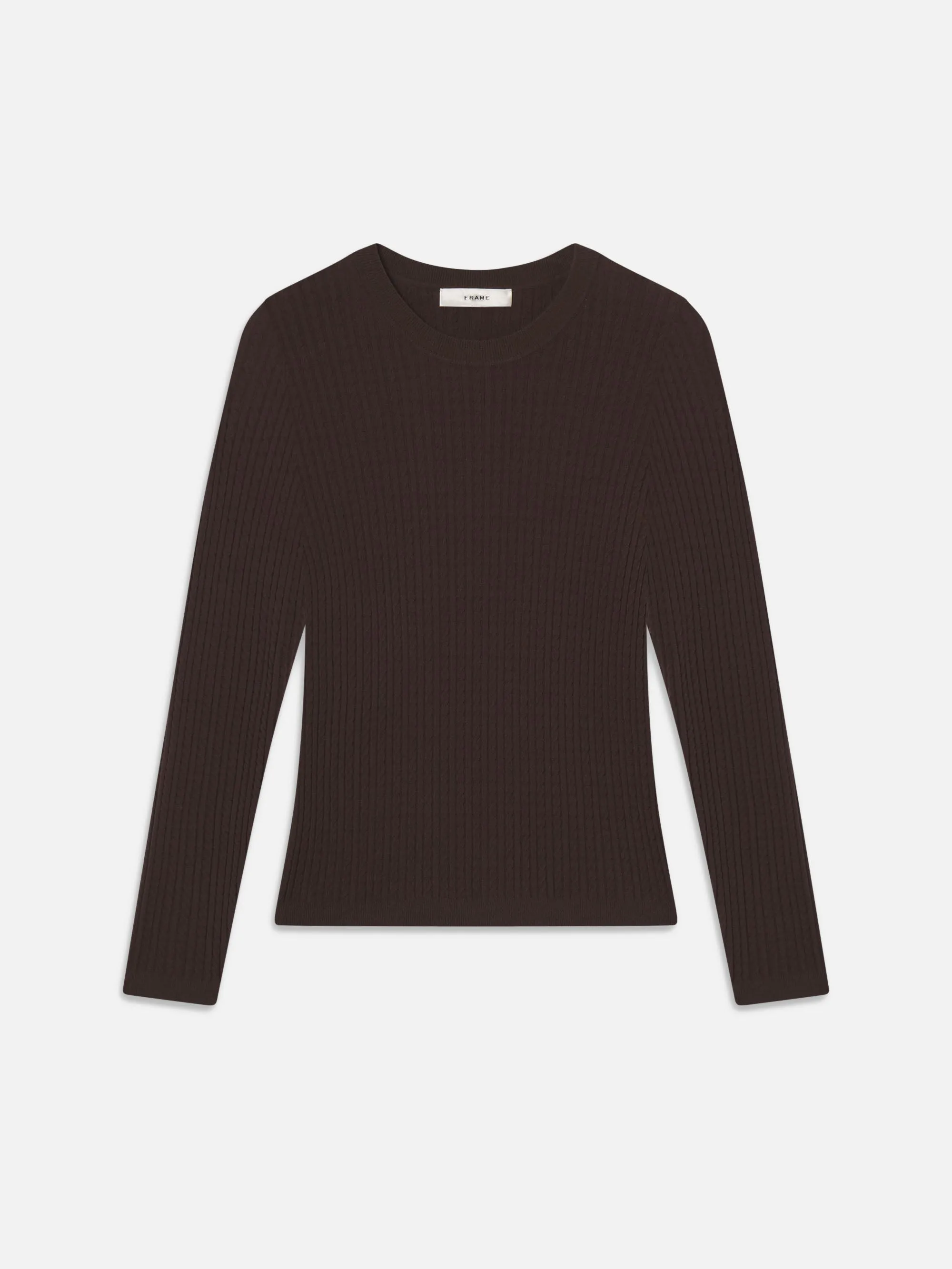 The Fine Cable Sweater -- Coffee sold by Frame Denim