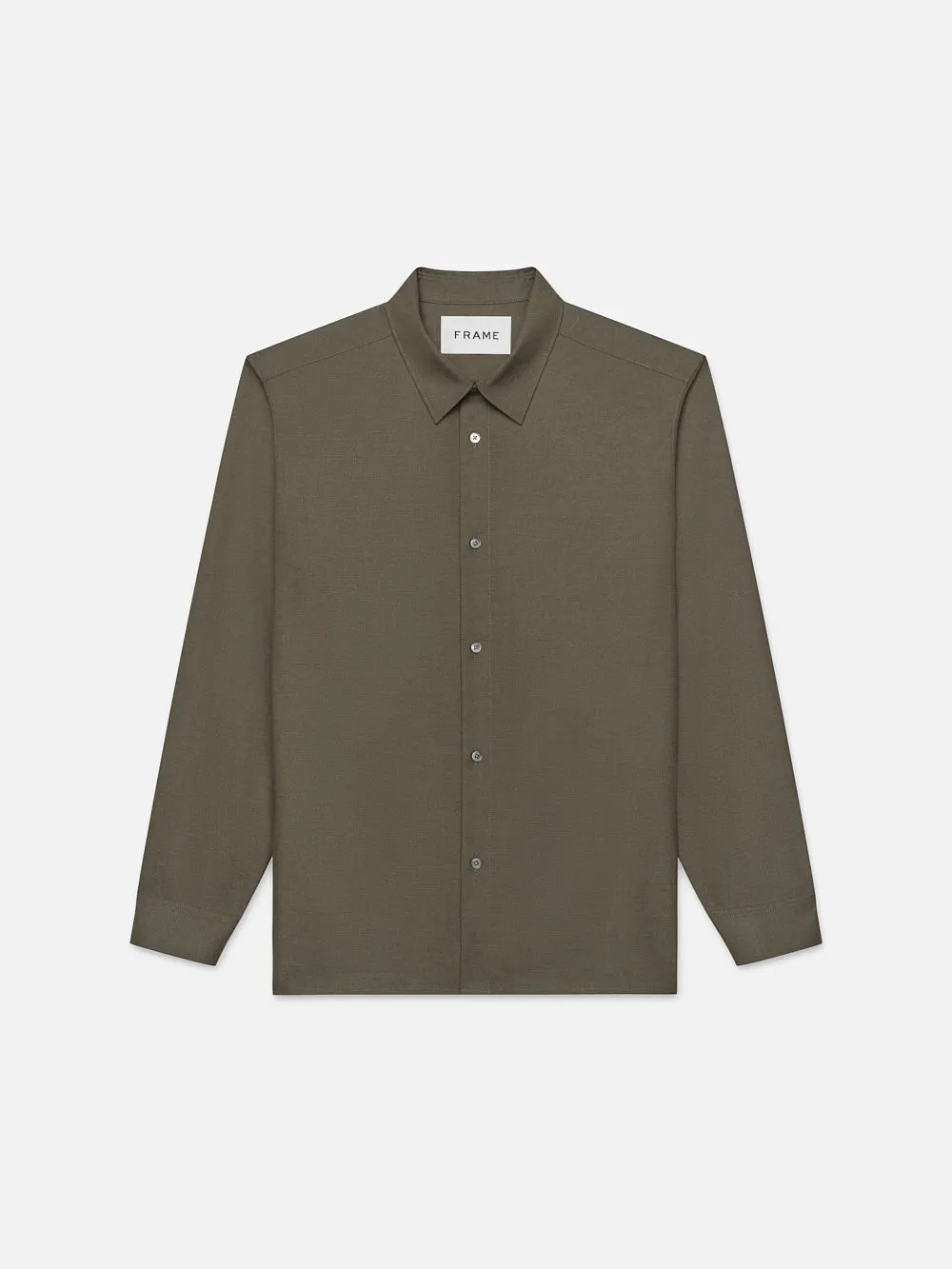 Brushed Flannel Shirt -- Dark Olive sold by Frame Denim