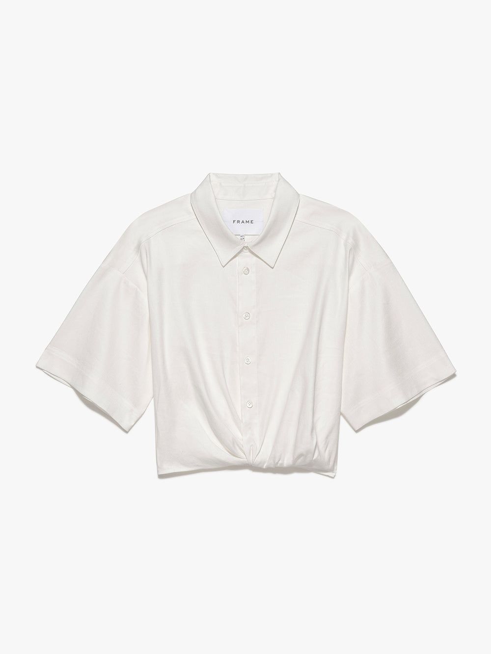 Cropped Twist Front Shirt -- Off White sold by Frame Denim