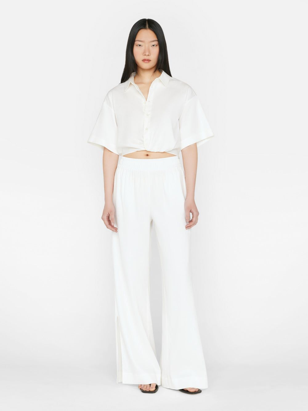 Cropped Twist Front Shirt -- Off White sold by Frame Denim product image thumbnail 3