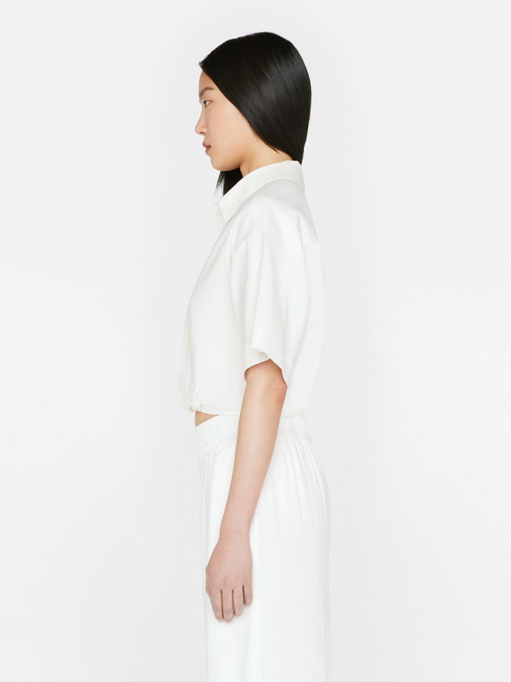Cropped Twist Front Shirt -- Off White sold by Frame Denim product image thumbnail 6