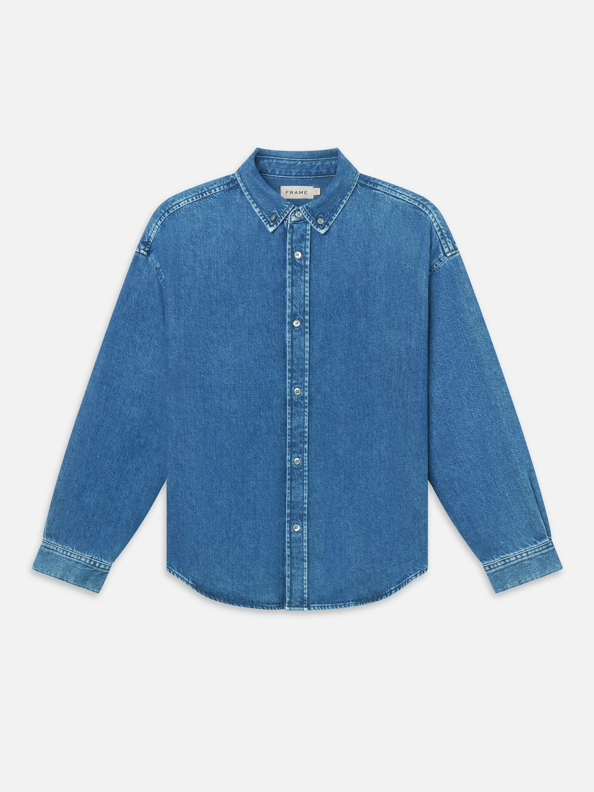 Button Down Relaxed Denim Shirt -- Palma sold by Frame Denim