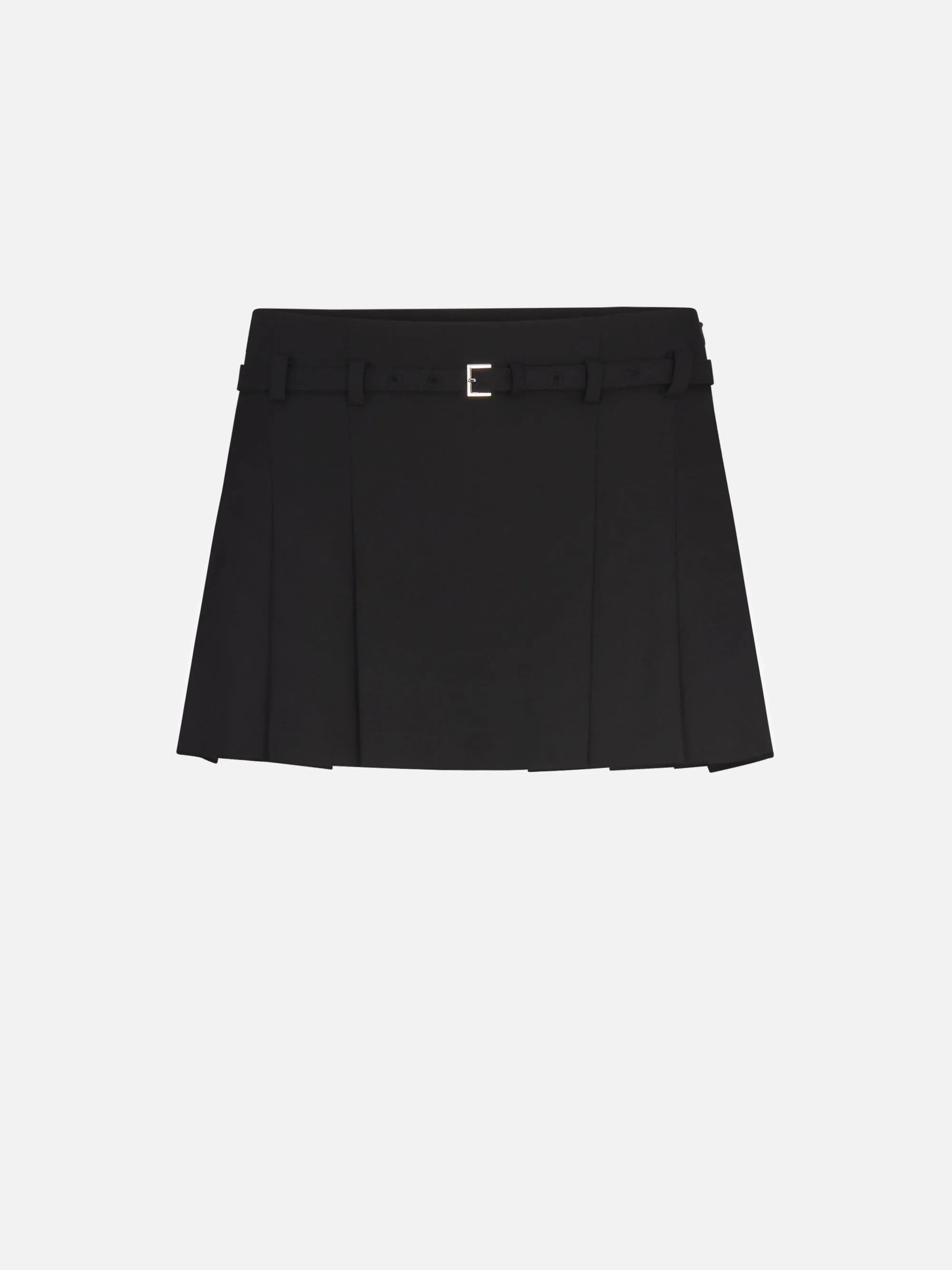 The Pleated Mini Skirt -- Black sold by Frame Denim