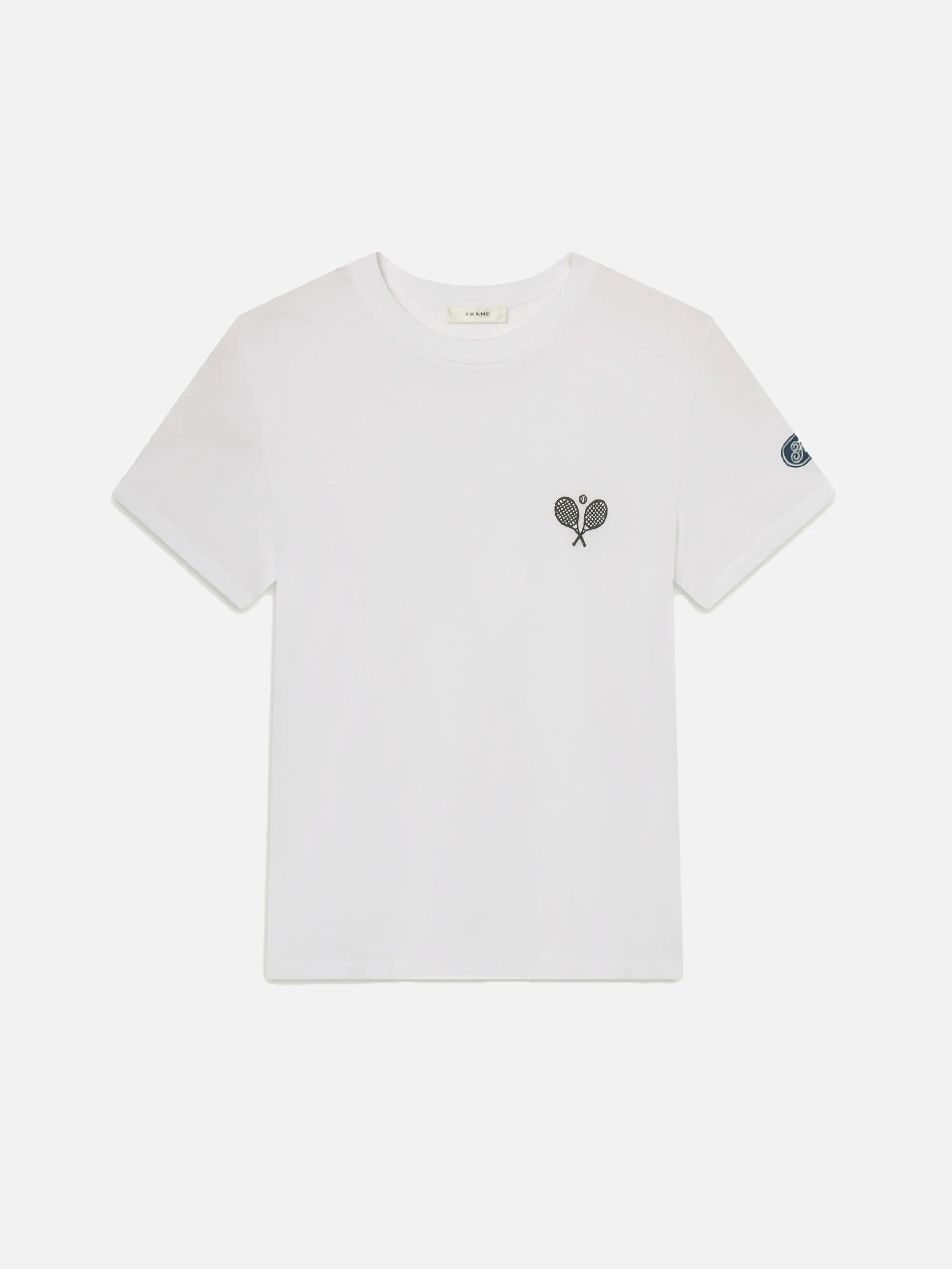 The Tennis Tee -- White sold by Frame Denim