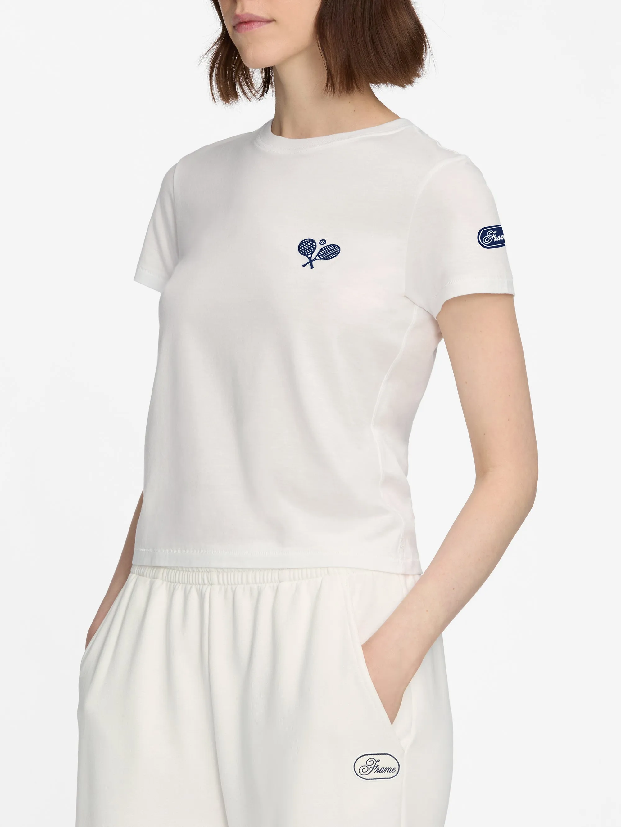 The Tennis Tee -- White sold by Frame Denim product image thumbnail 5