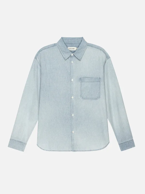Chambray Camp Collar Shirt -- Herald sold by Frame Denim