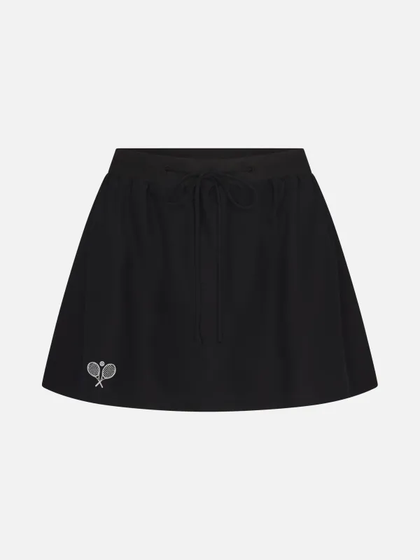 The Tennis Drawstring Skirt -- Navy made by Frame Denim