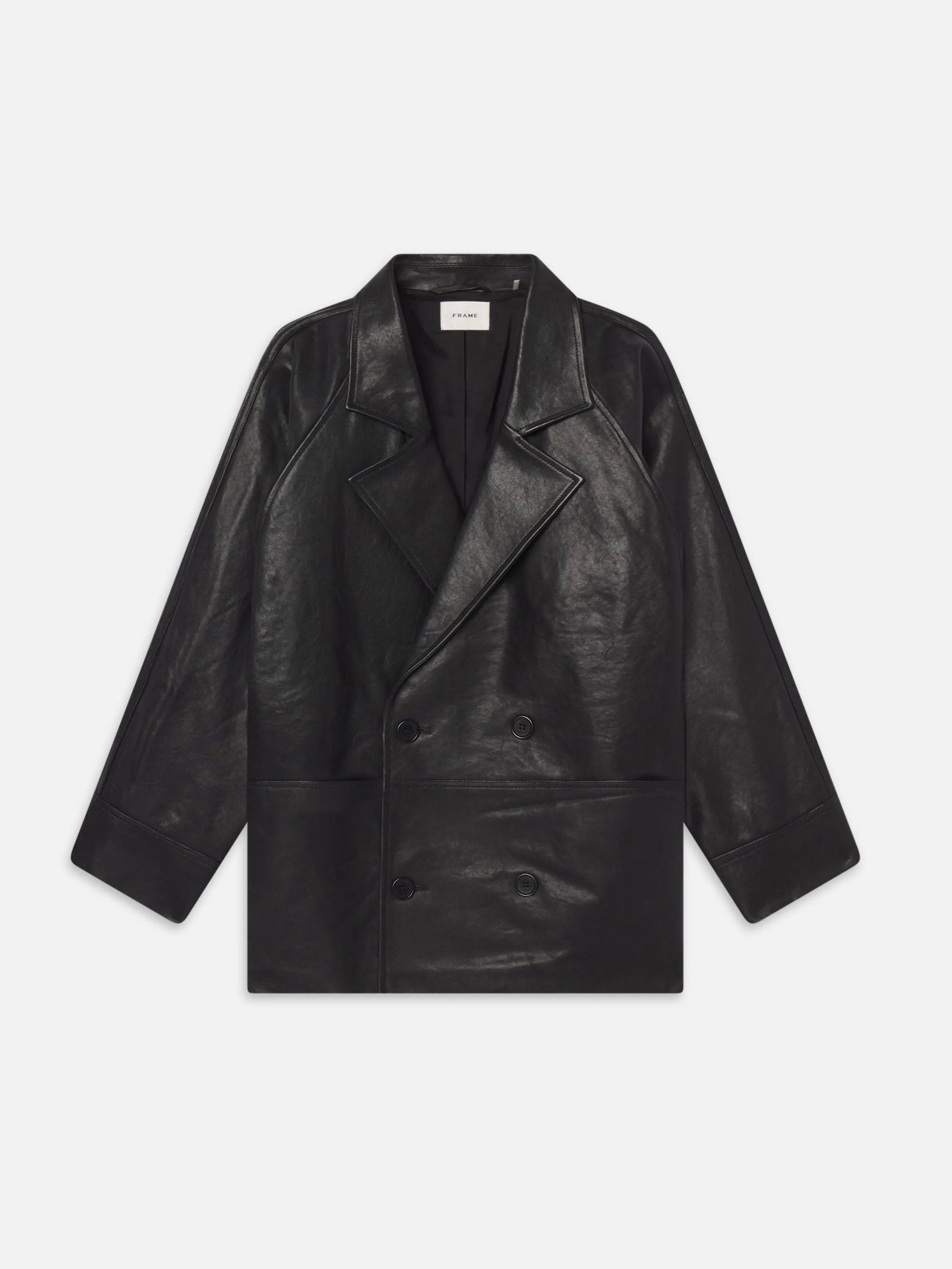 Oversized Leather Jacket -- Black sold by Frame Denim