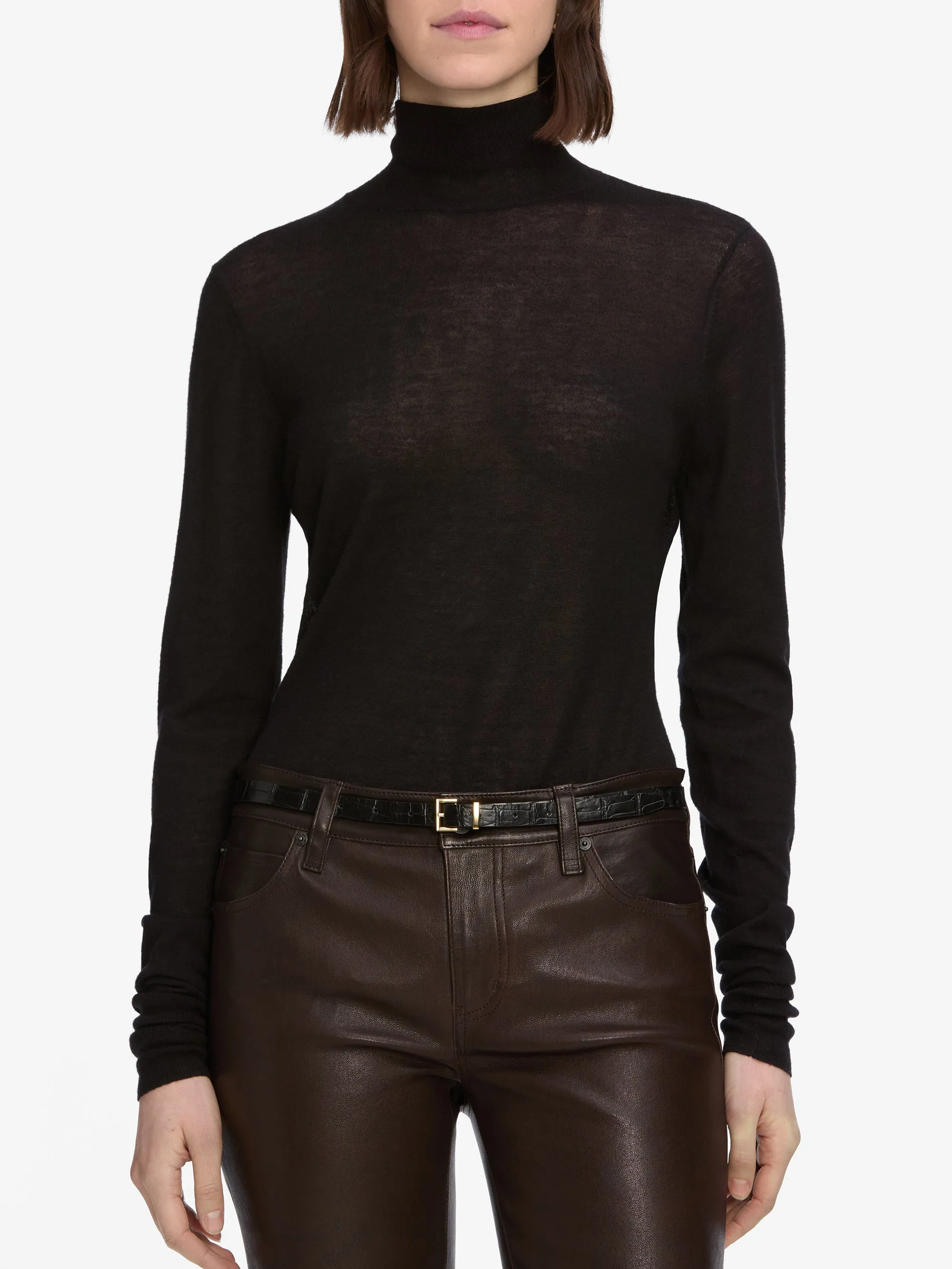 Slim Turtleneck -- Black sold by Frame Denim product image thumbnail 3