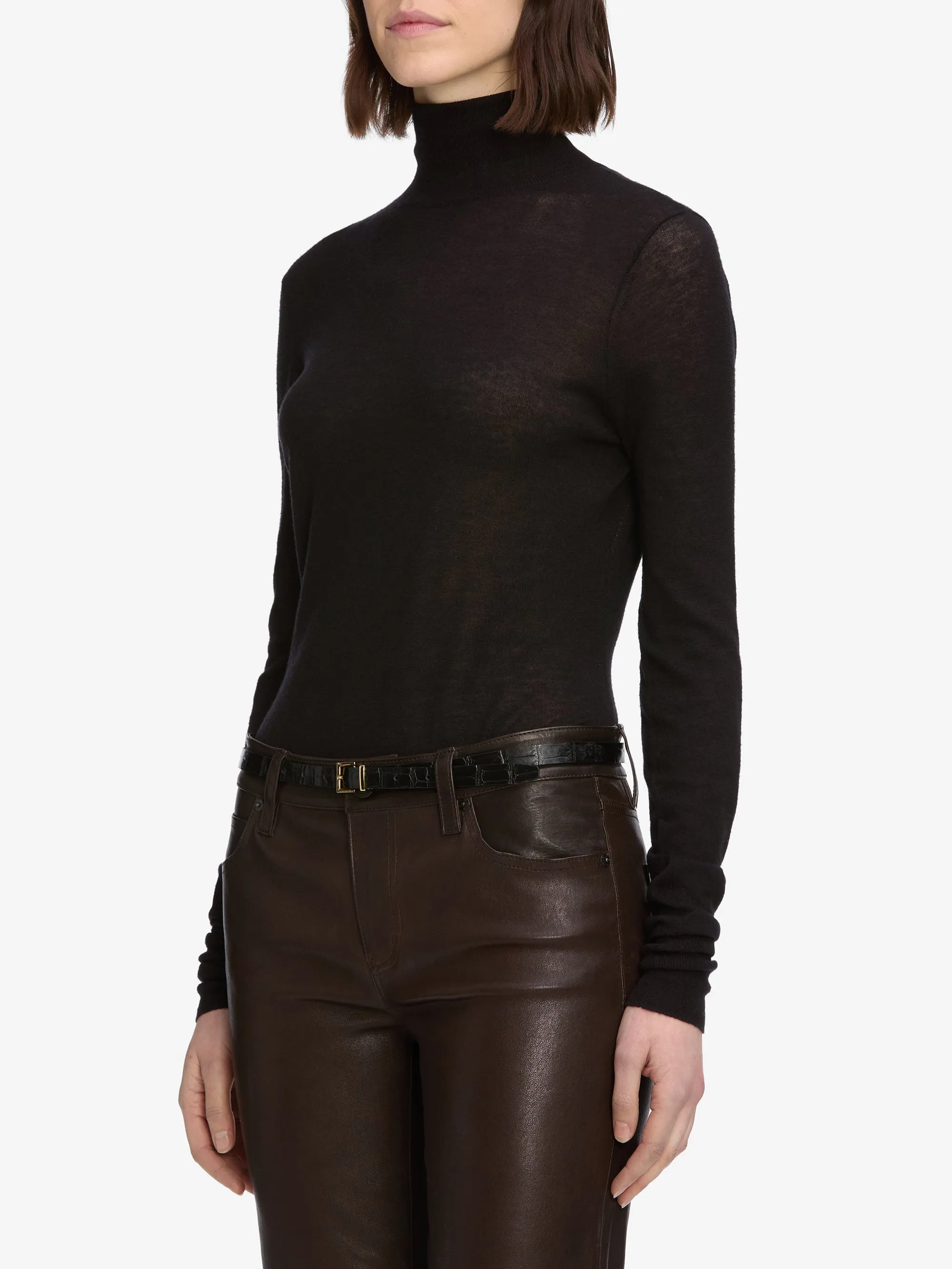 Slim Turtleneck -- Black sold by Frame Denim product image thumbnail 5