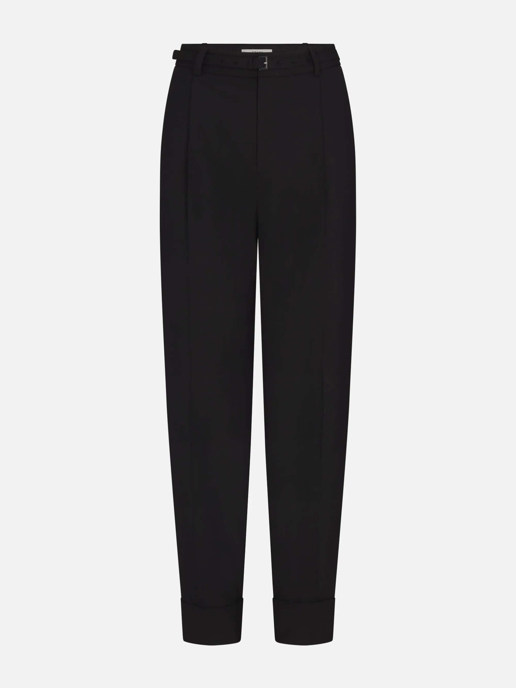 The Cuffed Pleated Trouser -- Black sold by Frame Denim