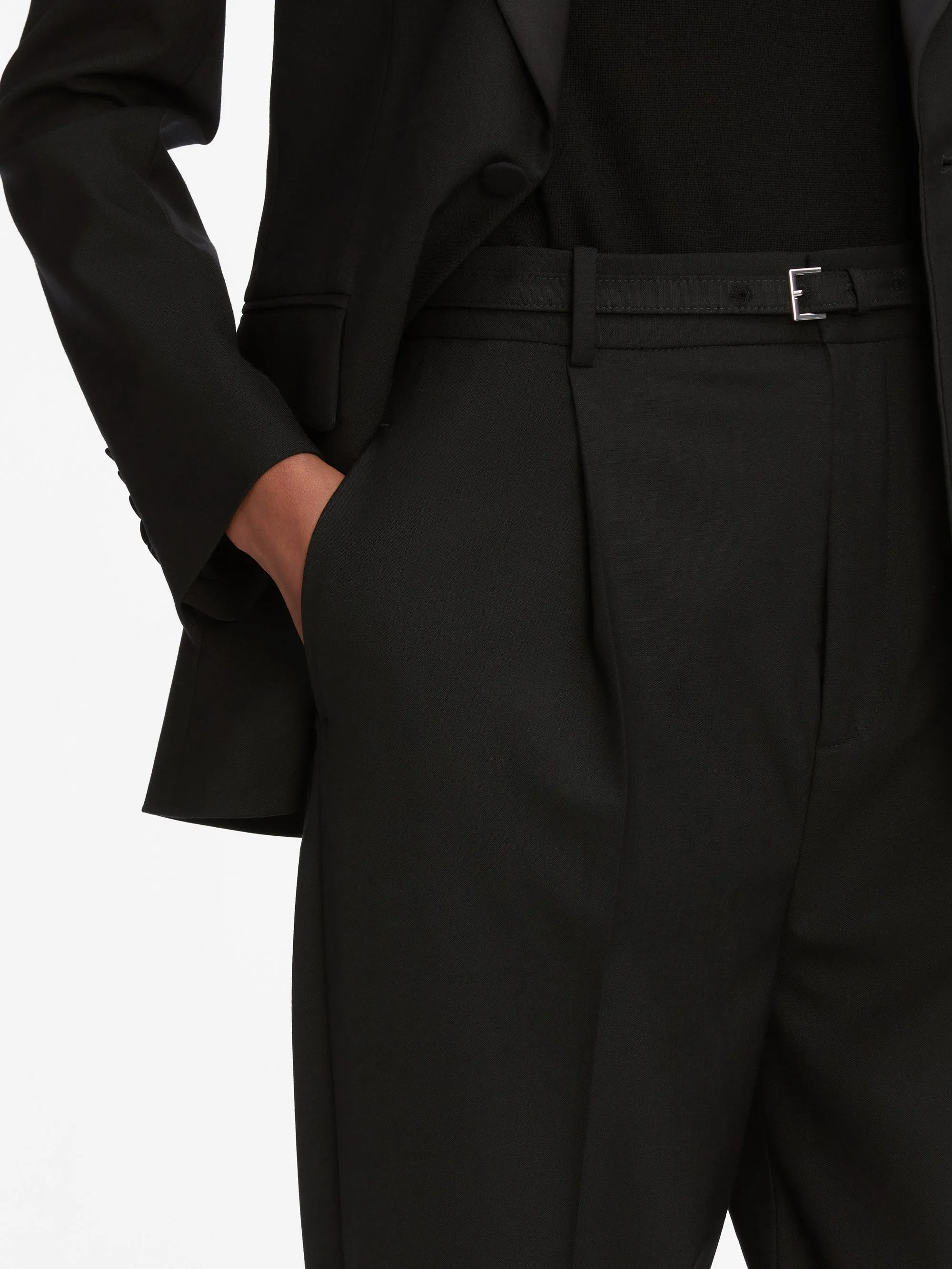 The Cuffed Pleated Trouser -- Black sold by Frame Denim product image thumbnail 4