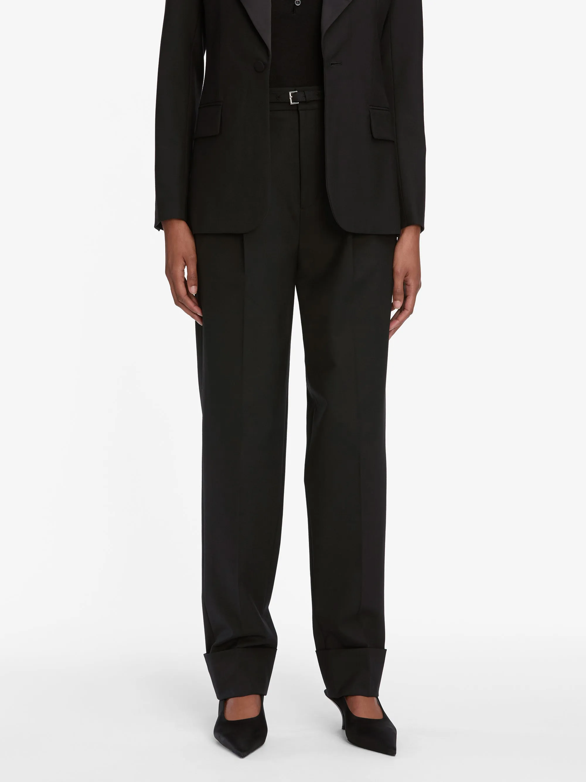 The Cuffed Pleated Trouser -- Black sold by Frame Denim product image thumbnail 3