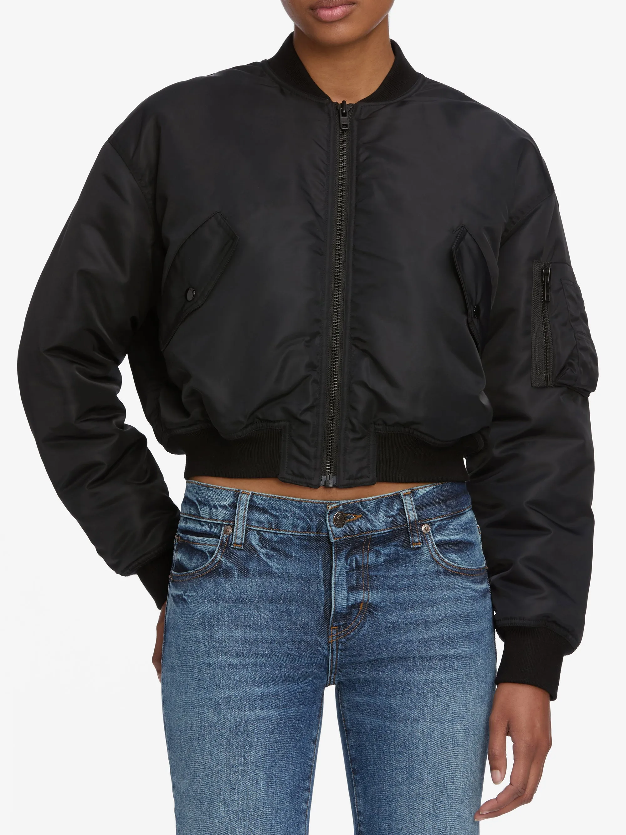 The Nylon Bomber Jacket -- Black sold by Frame Denim product image thumbnail 3
