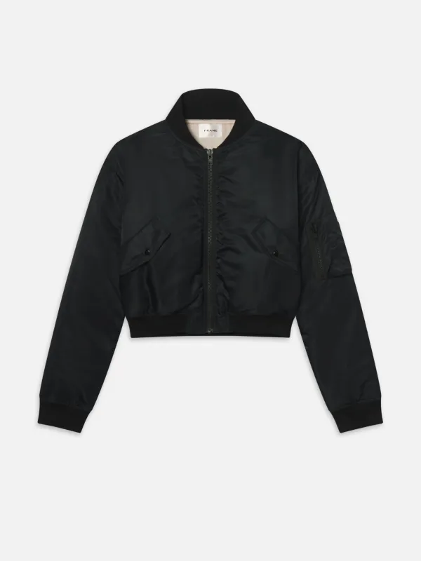 The Nylon Bomber Jacket -- Black sold by Frame Denim